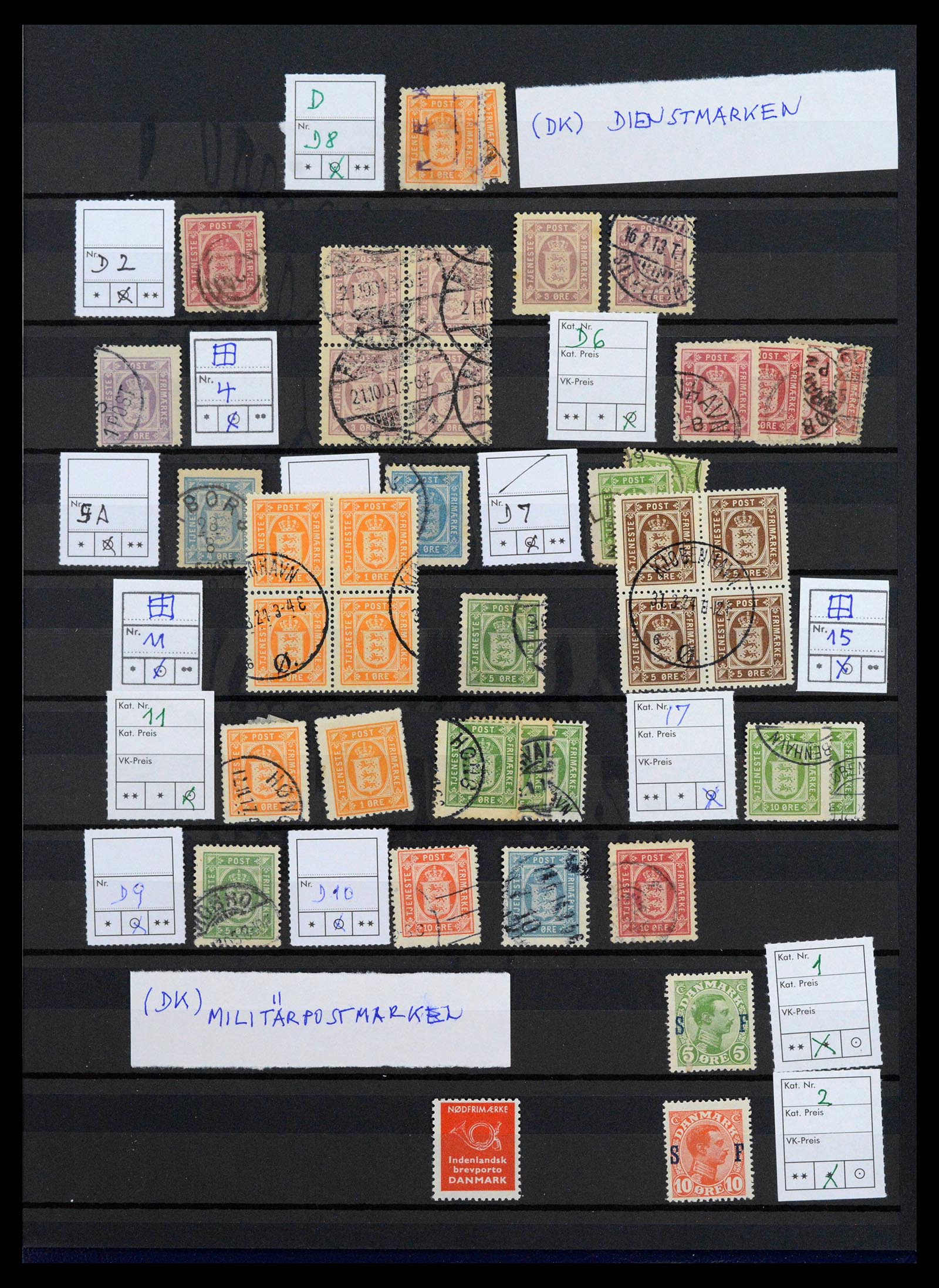 39387 0029 - Postzegelverzameling 39387 Denemarken back of the book 1871-1877.