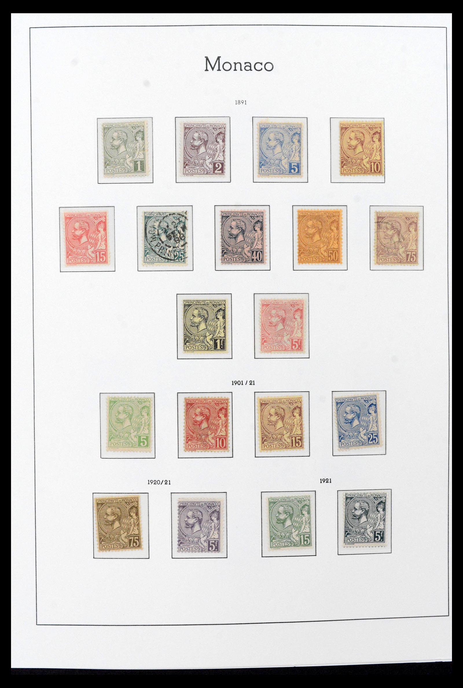39390 0002 - Postzegelverzameling 39390 Monaco compleet 1885-1990.
