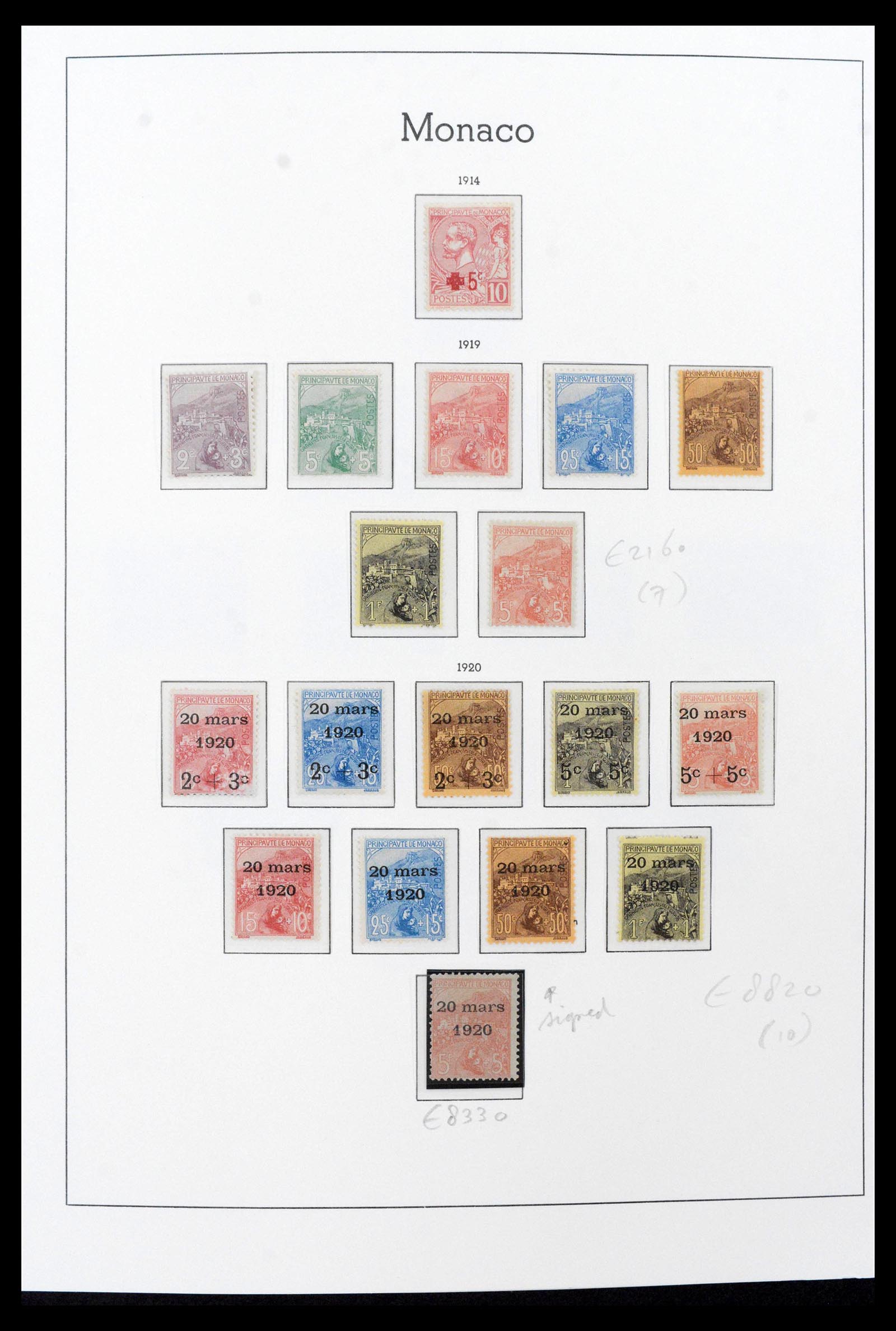 39390 0003 - Postzegelverzameling 39390 Monaco compleet 1885-1990.