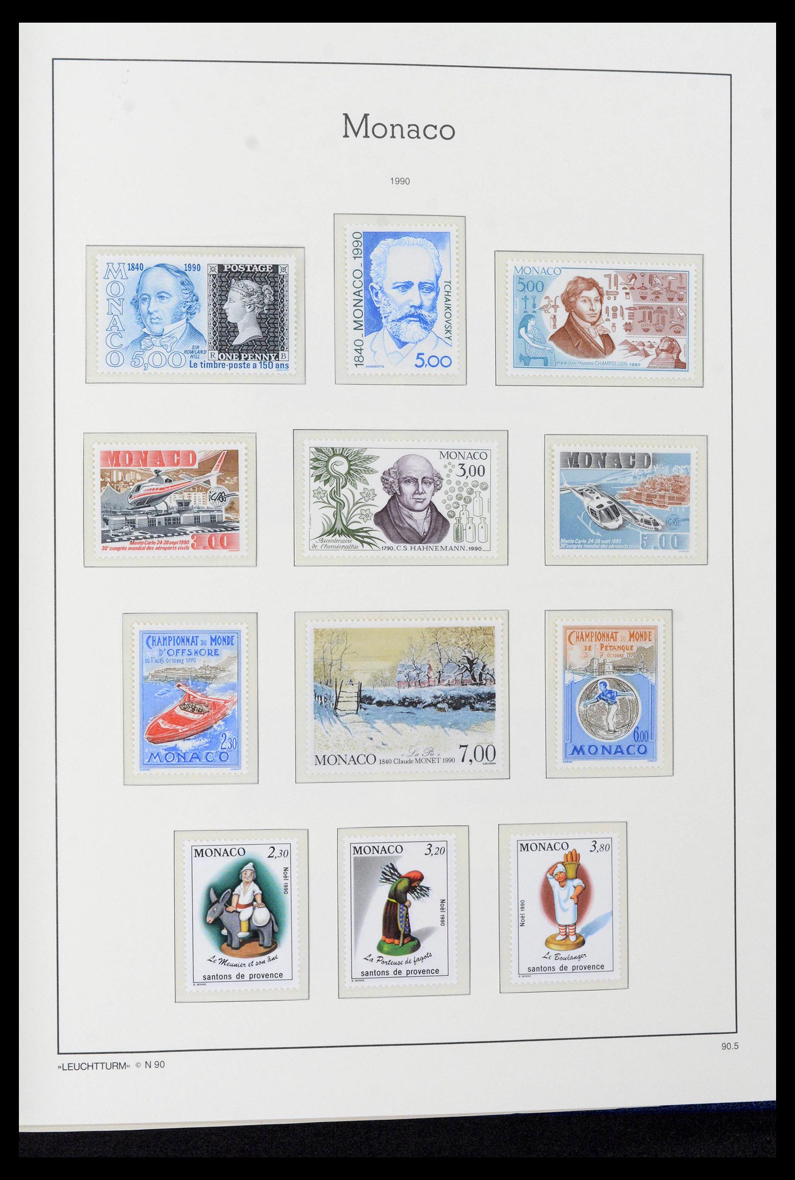 39390 0244 - Stamp collection 39390 Monaco complete 1885-1990.