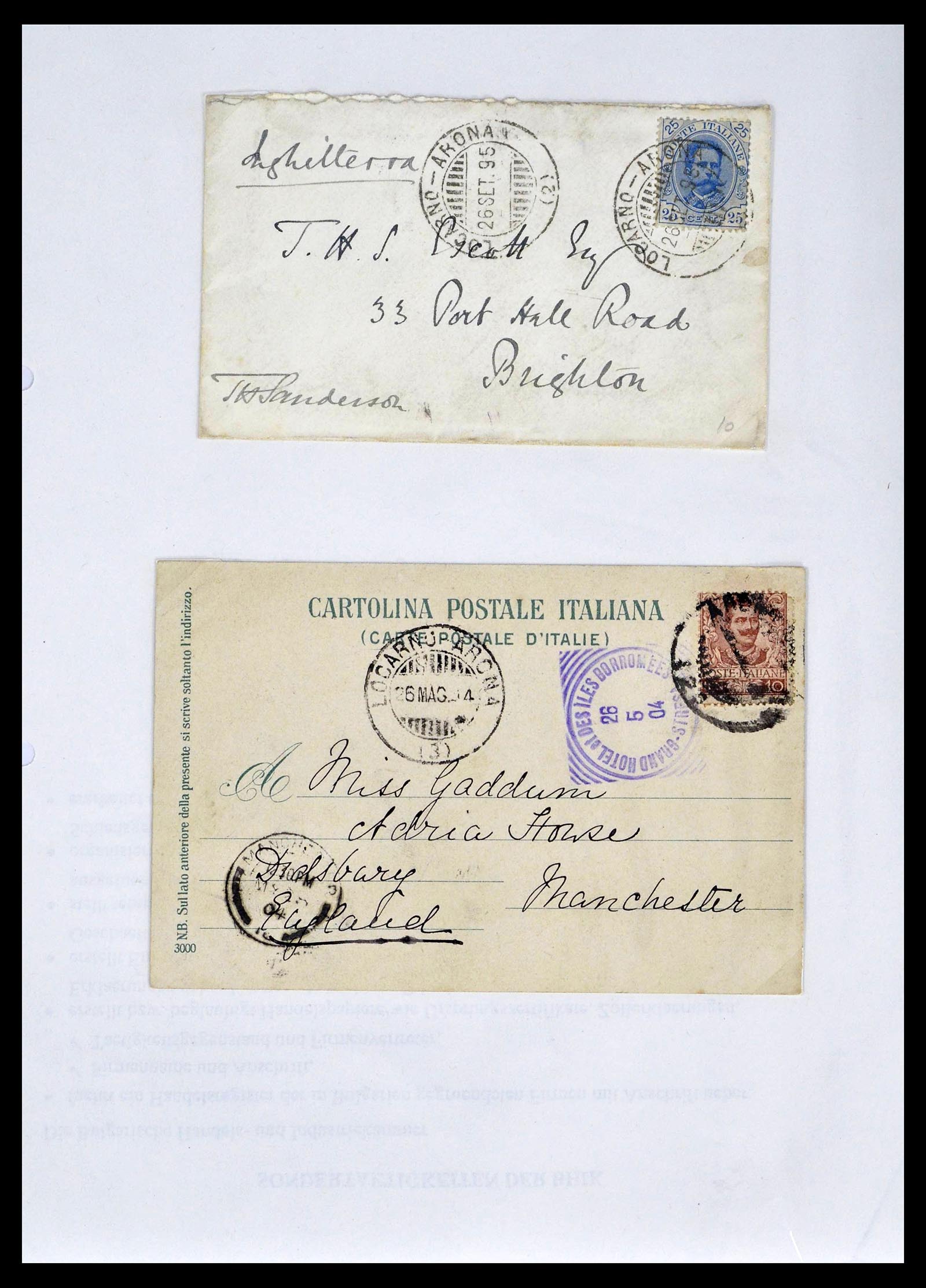 39393 0001 - Postzegelverzameling 39393 Italië brieven 1861-1930.