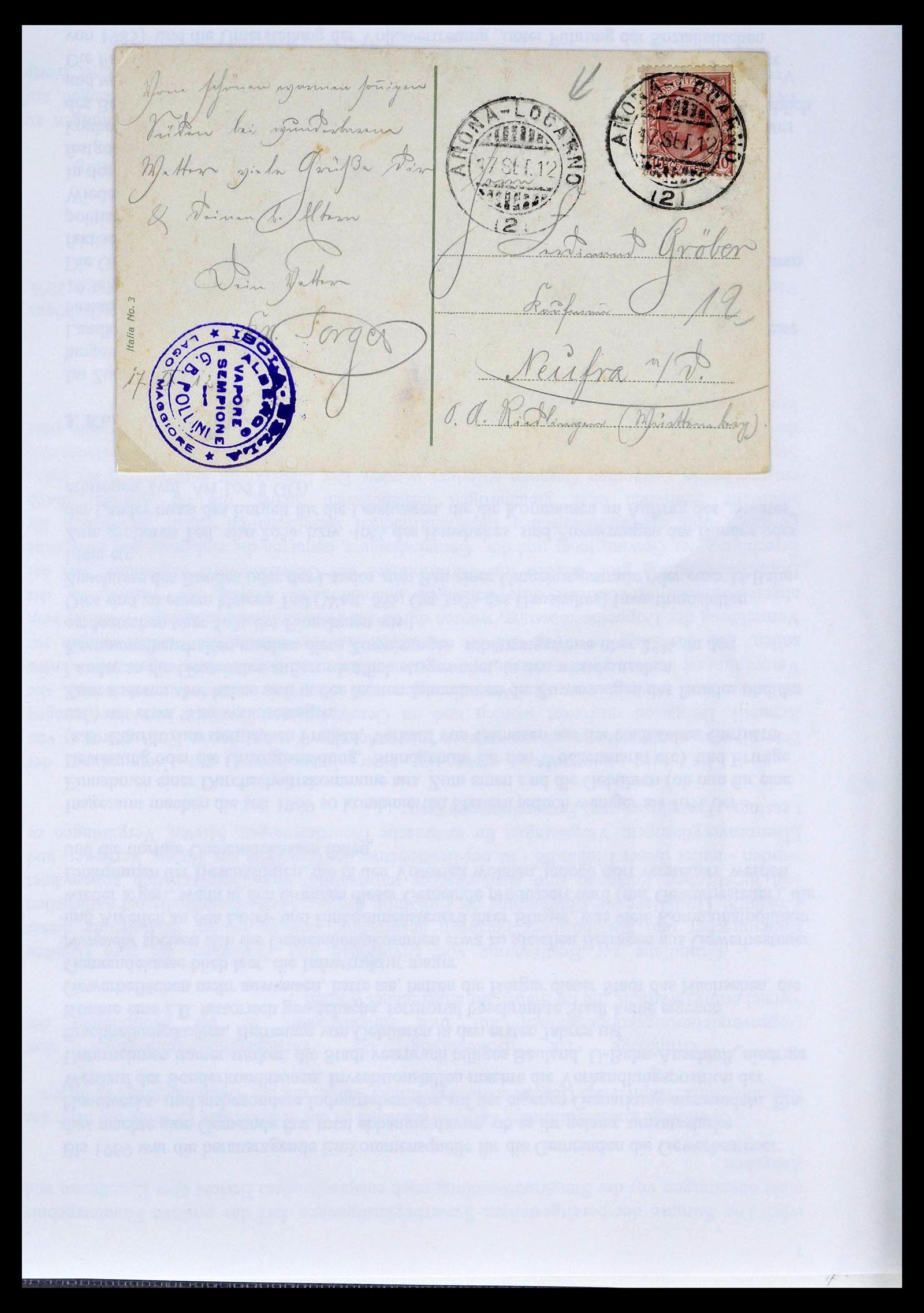 39393 0002 - Postzegelverzameling 39393 Italië brieven 1861-1930.