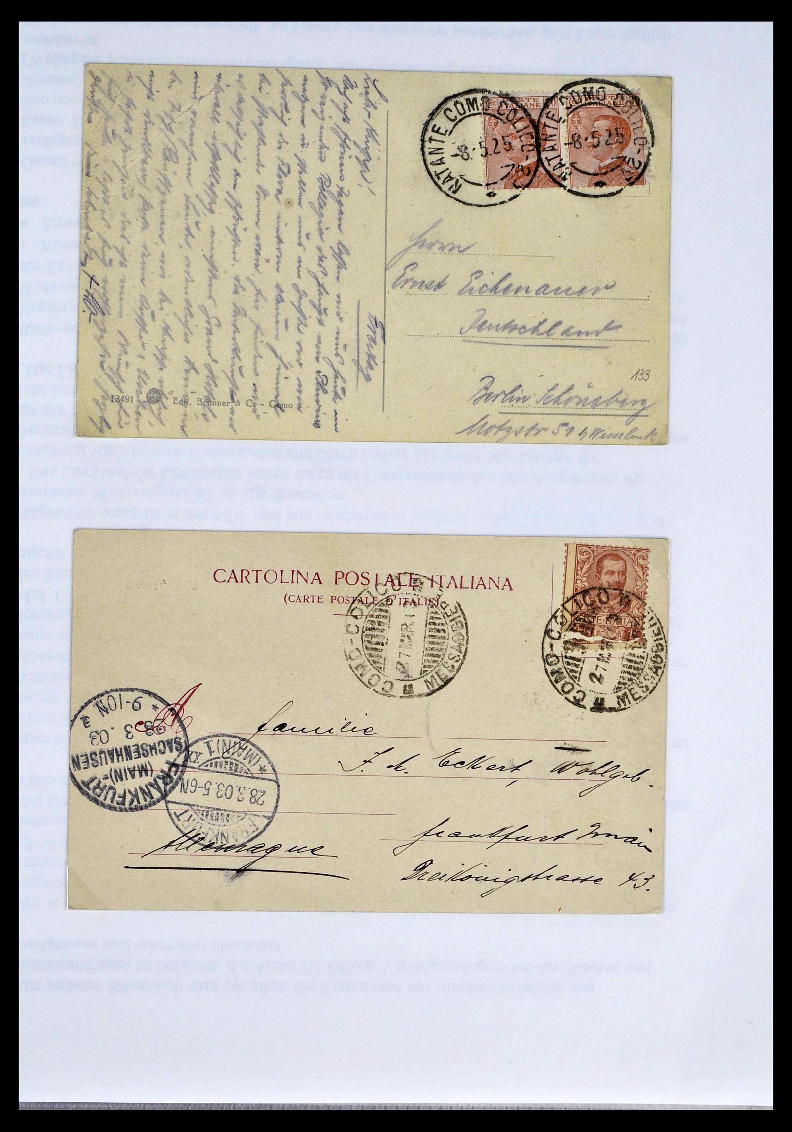 39393 0008 - Postzegelverzameling 39393 Italië brieven 1861-1930.