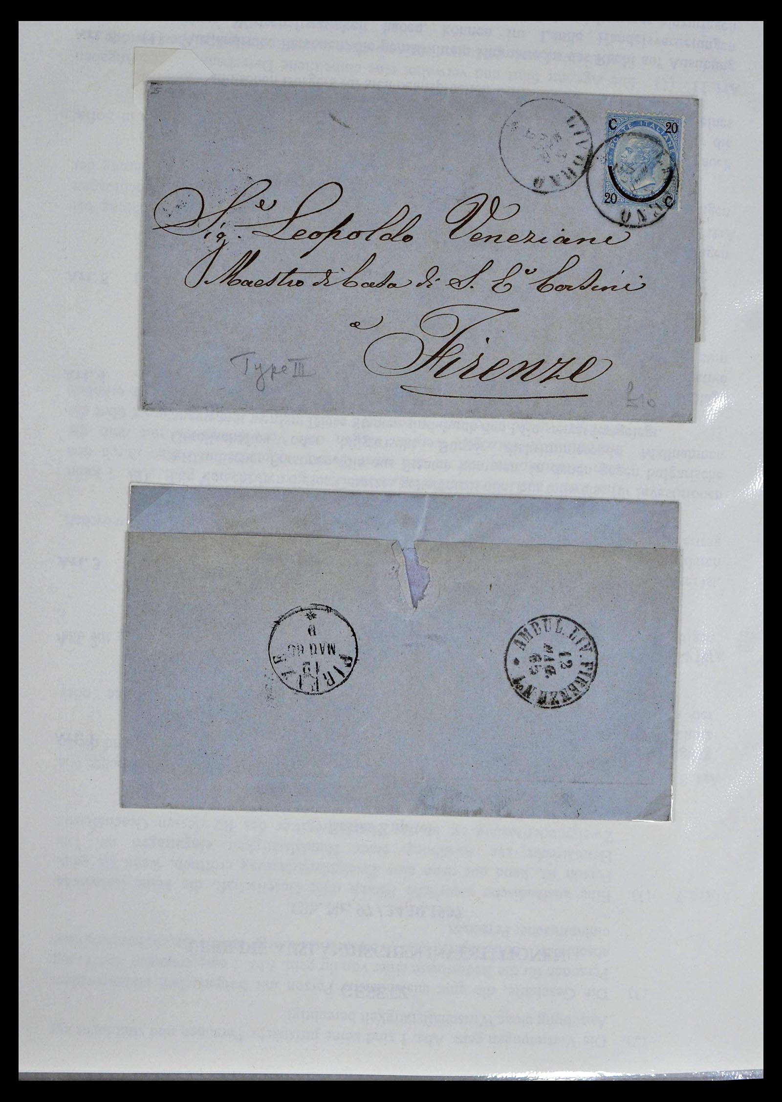 39393 0016 - Postzegelverzameling 39393 Italië brieven 1861-1930.