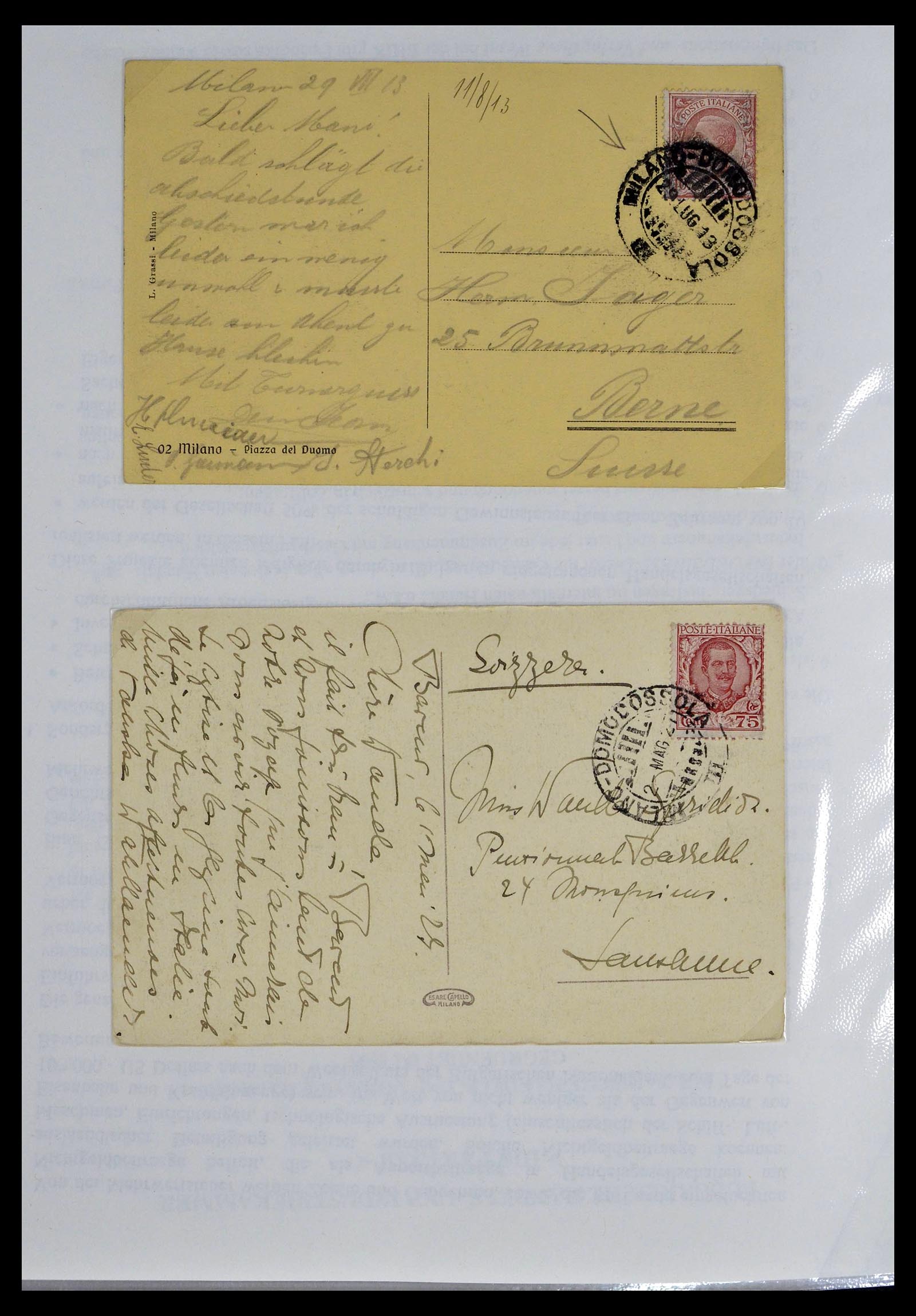 39393 0018 - Postzegelverzameling 39393 Italië brieven 1861-1930.