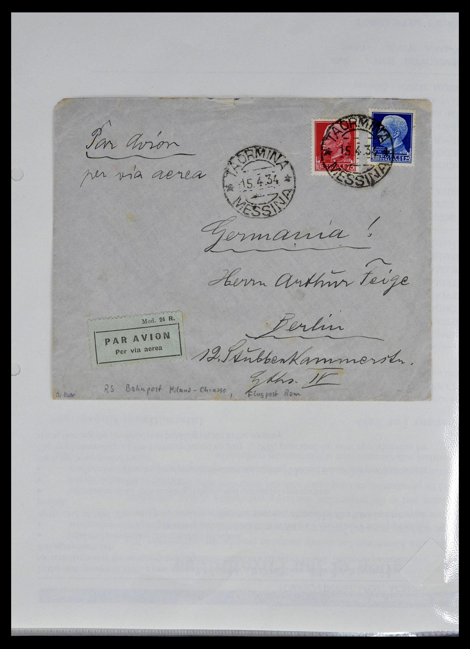 39393 0027 - Postzegelverzameling 39393 Italië brieven 1861-1930.
