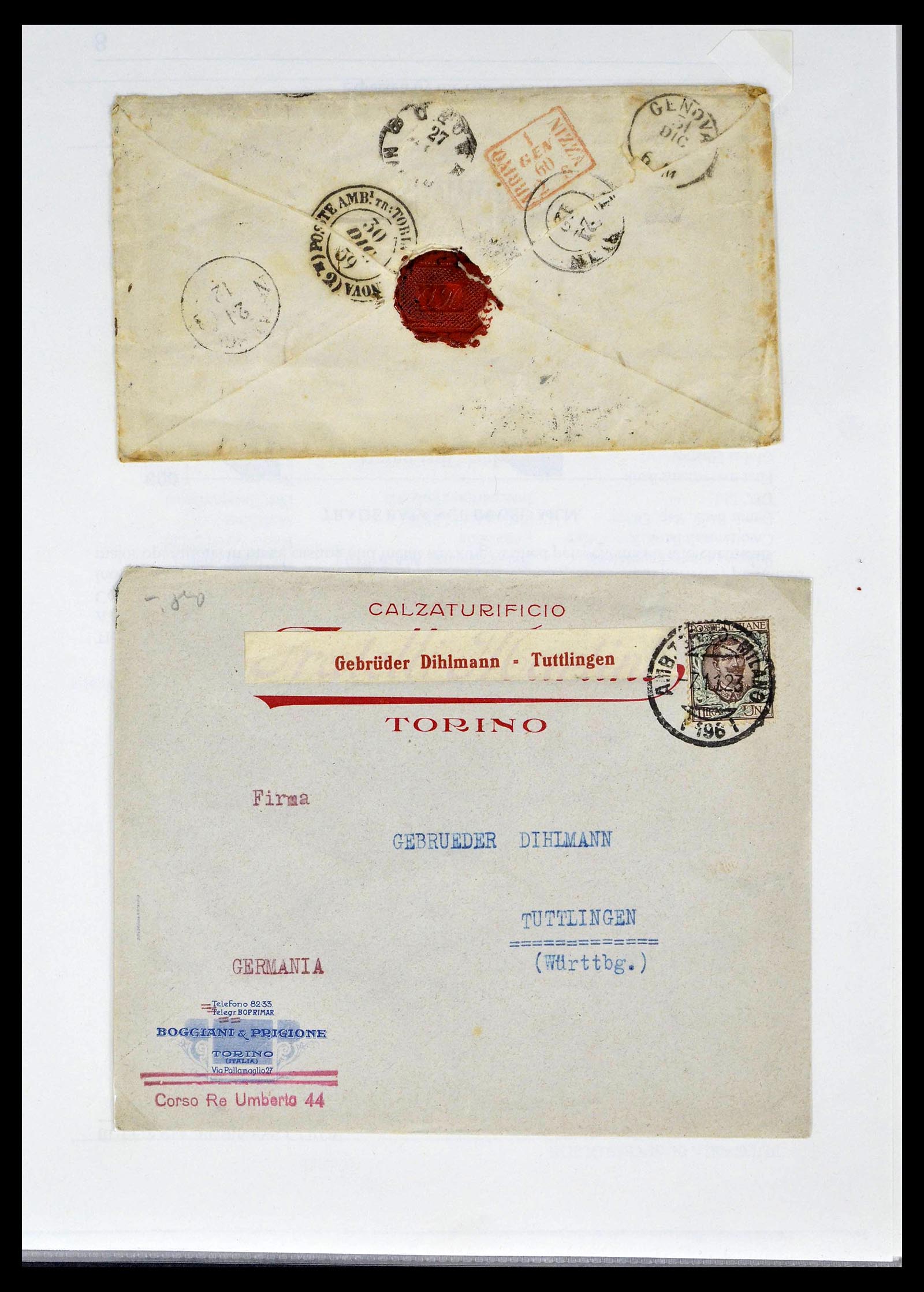 39393 0028 - Postzegelverzameling 39393 Italië brieven 1861-1930.