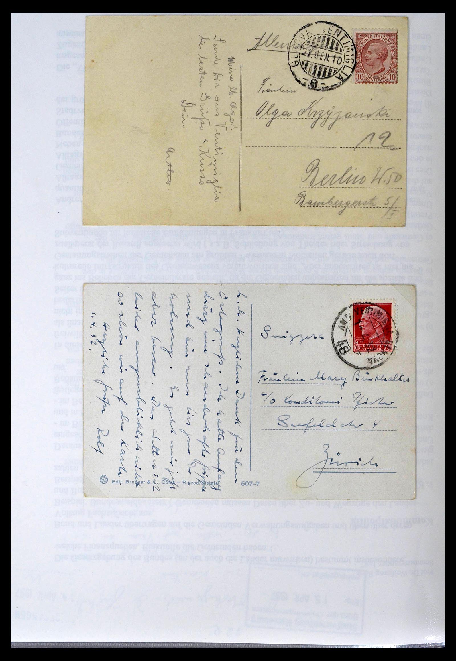 39393 0033 - Postzegelverzameling 39393 Italië brieven 1861-1930.