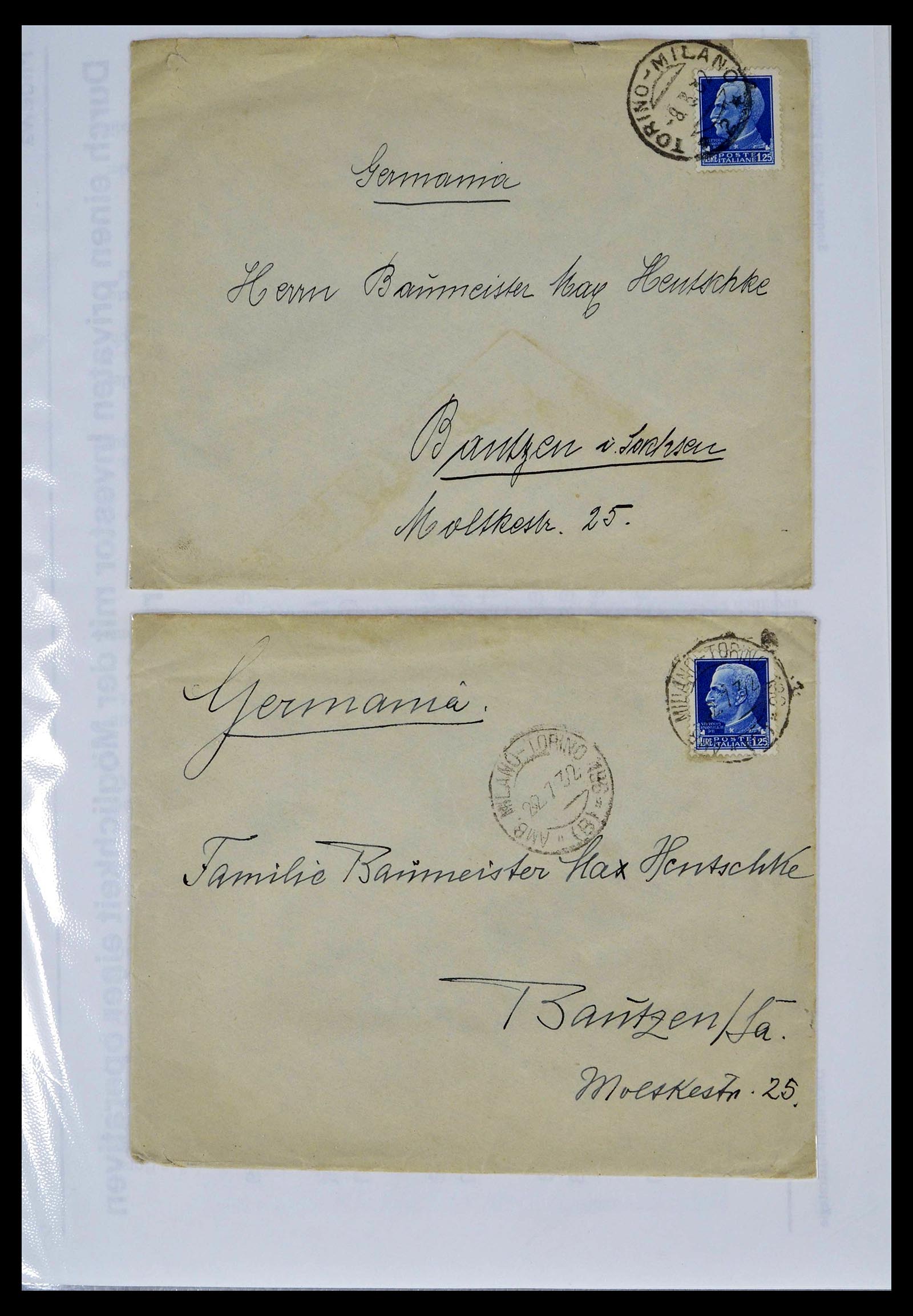 39393 0034 - Postzegelverzameling 39393 Italië brieven 1861-1930.