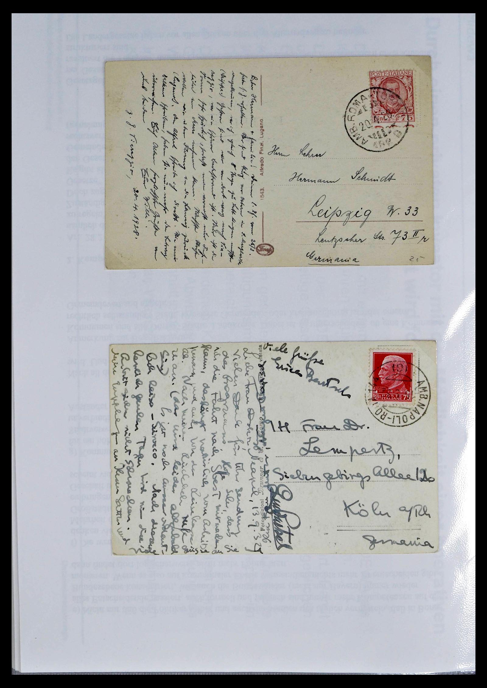 39393 0035 - Postzegelverzameling 39393 Italië brieven 1861-1930.