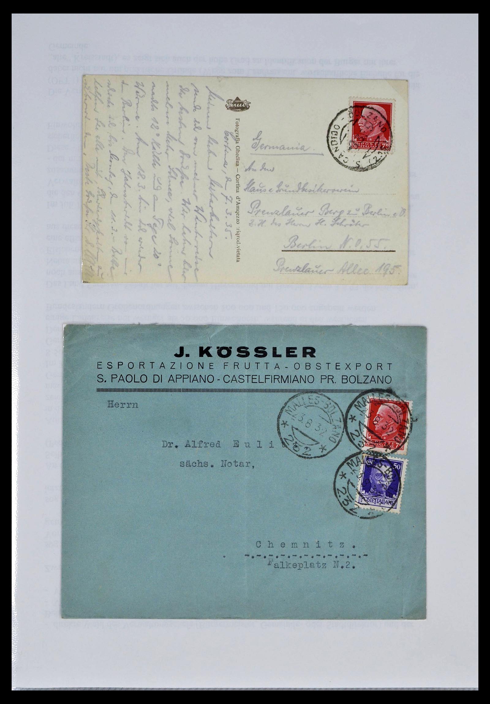 39393 0036 - Postzegelverzameling 39393 Italië brieven 1861-1930.