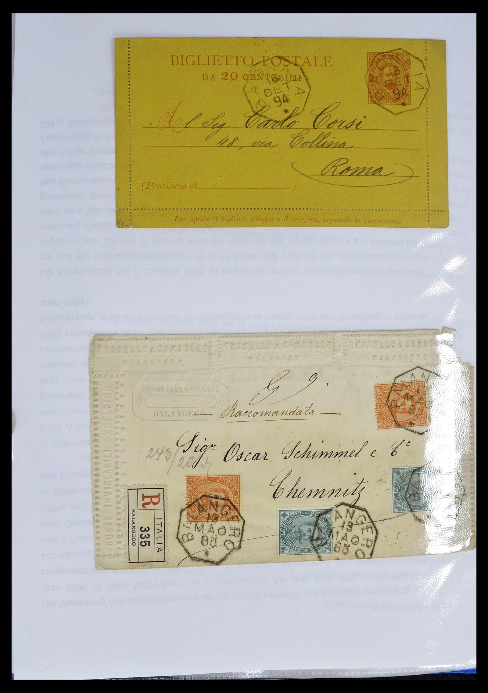 39393 0038 - Postzegelverzameling 39393 Italië brieven 1861-1930.