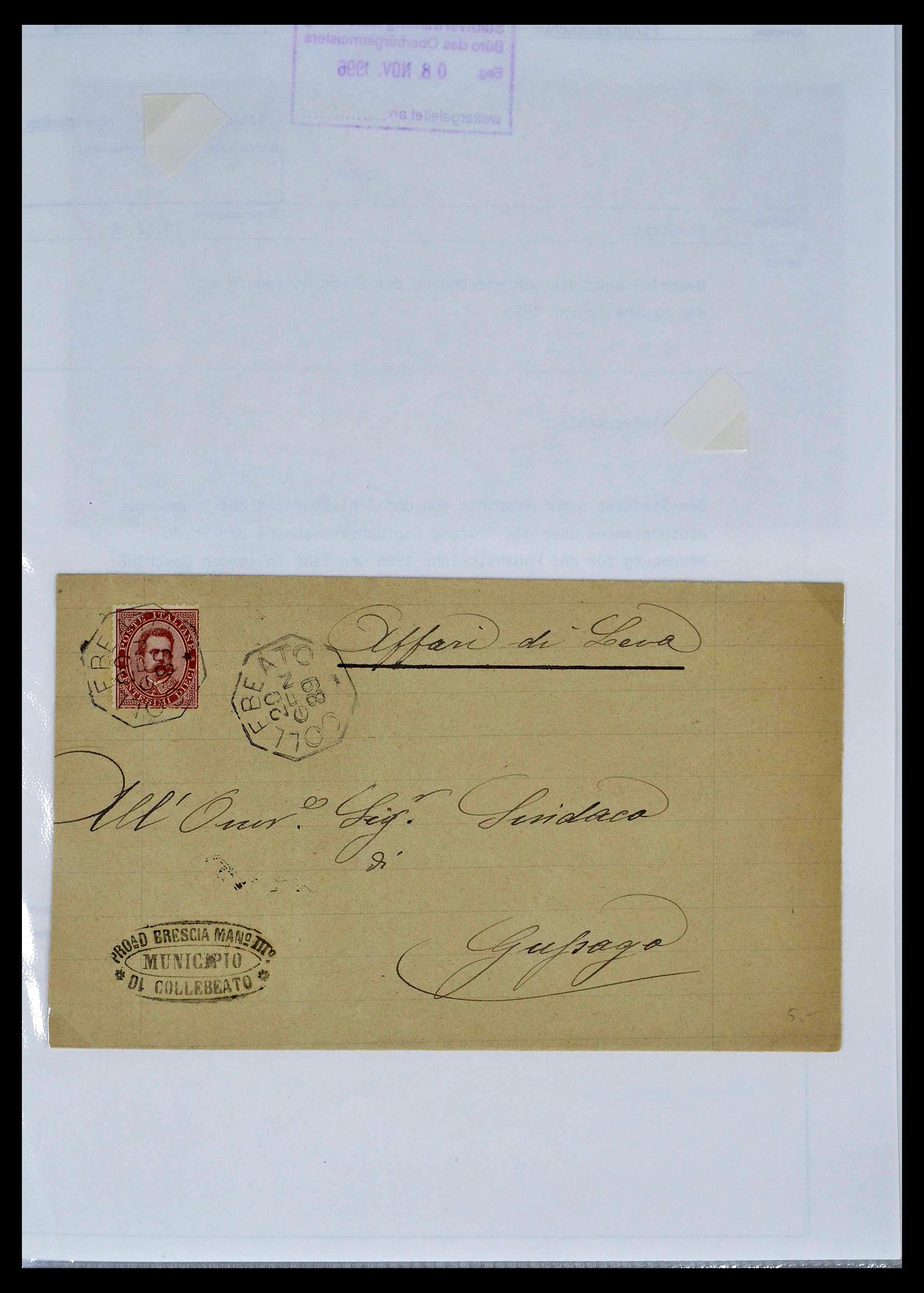 39393 0043 - Postzegelverzameling 39393 Italië brieven 1861-1930.