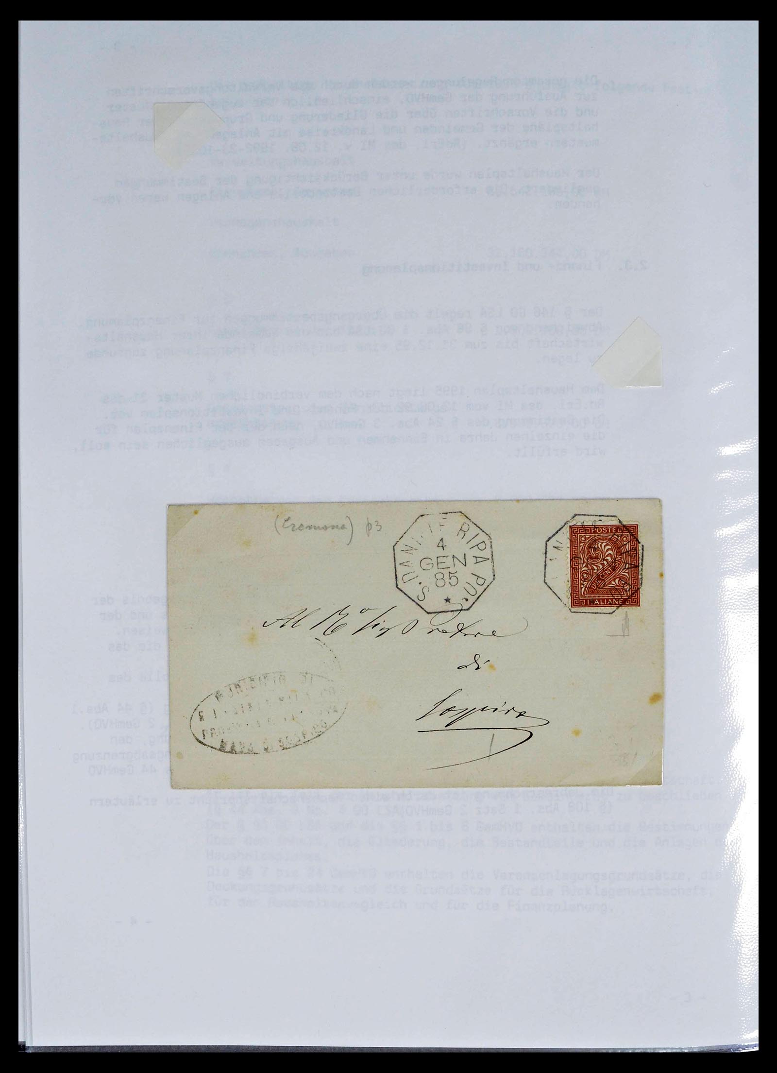 39393 0050 - Stamp collection 39393 Italy covers 1861-1930.