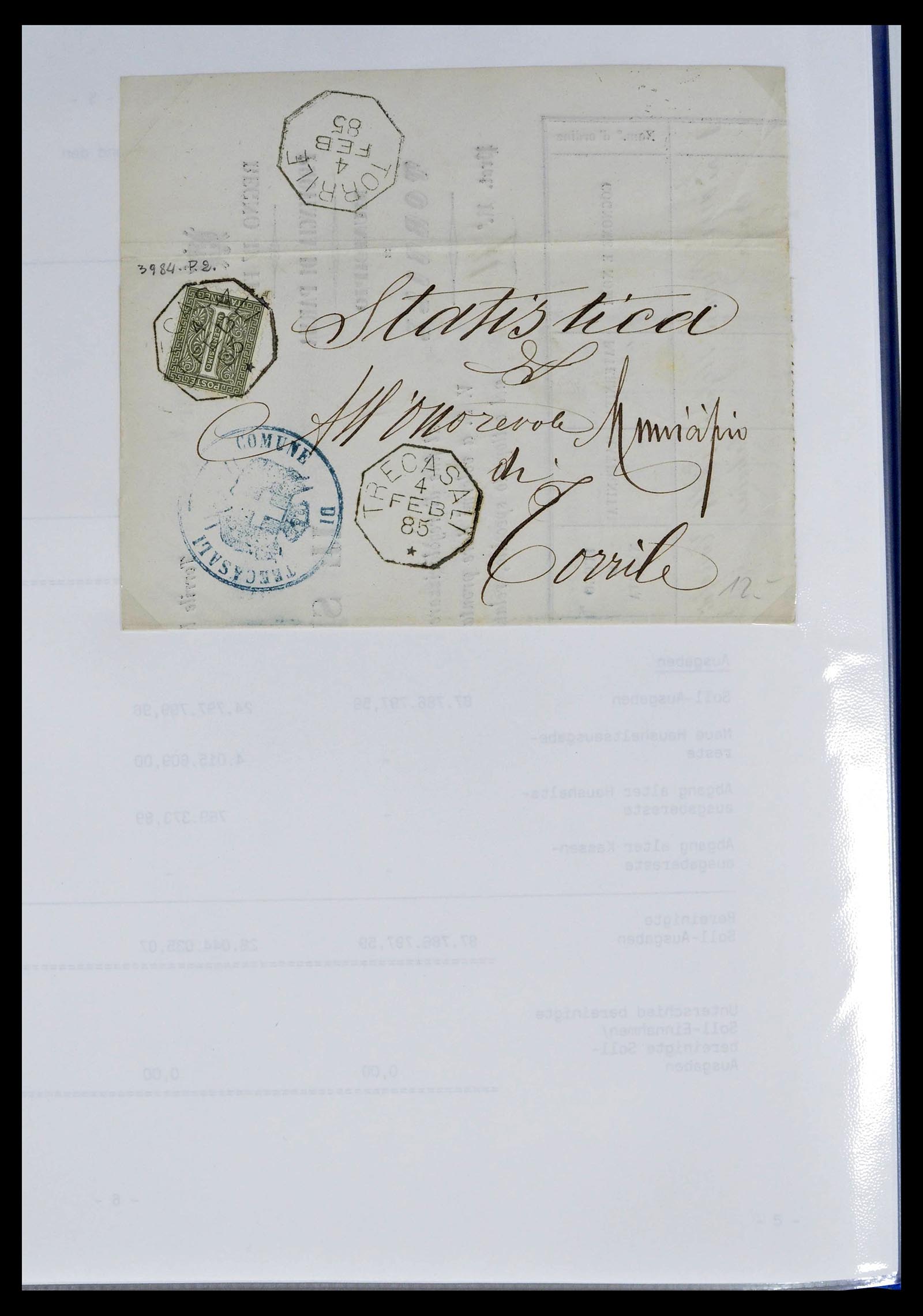 39393 0052 - Postzegelverzameling 39393 Italië brieven 1861-1930.