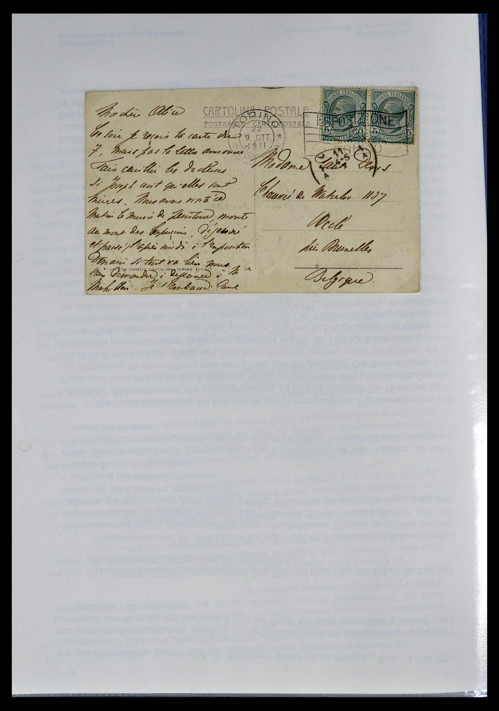 39393 0056 - Postzegelverzameling 39393 Italië brieven 1861-1930.