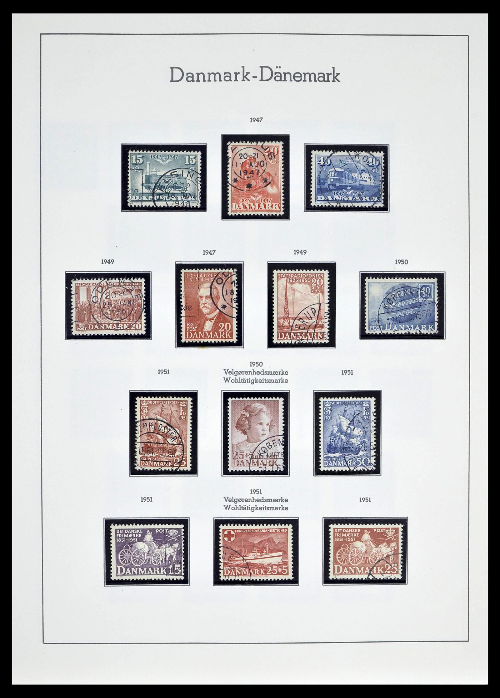 39394 0021 - Postzegelverzameling 39394 Denemarken 1851-1999.