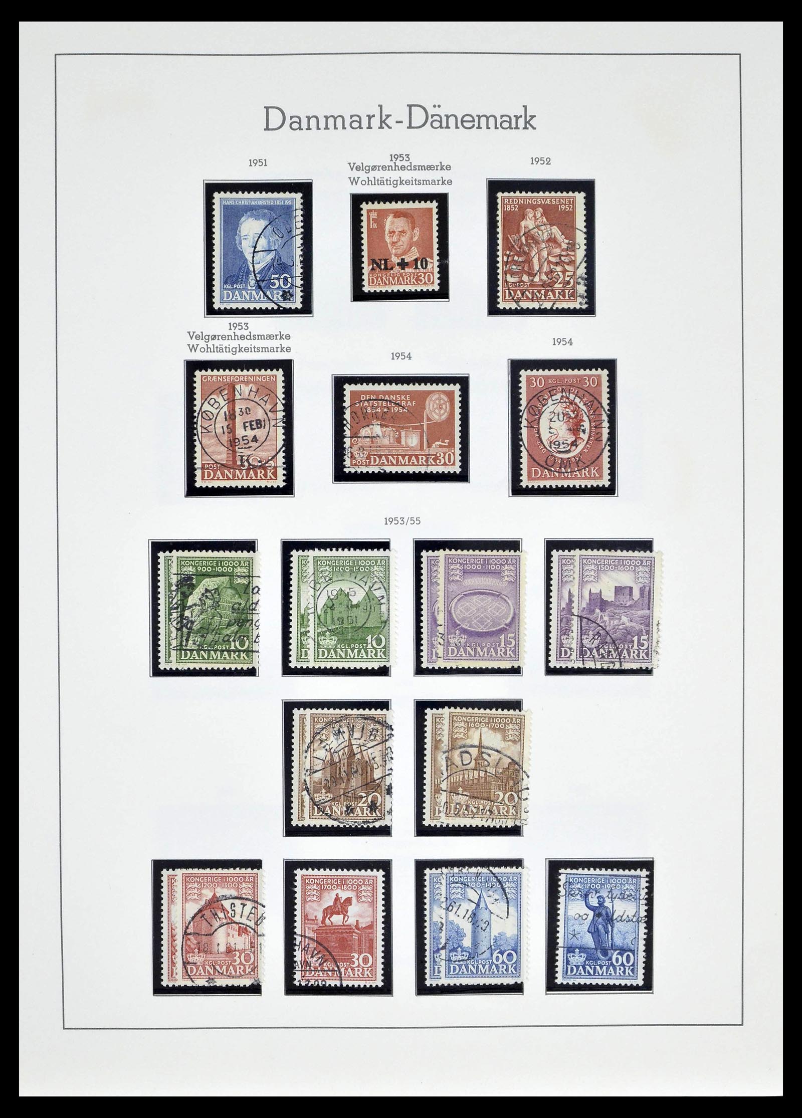 39394 0023 - Postzegelverzameling 39394 Denemarken 1851-1999.