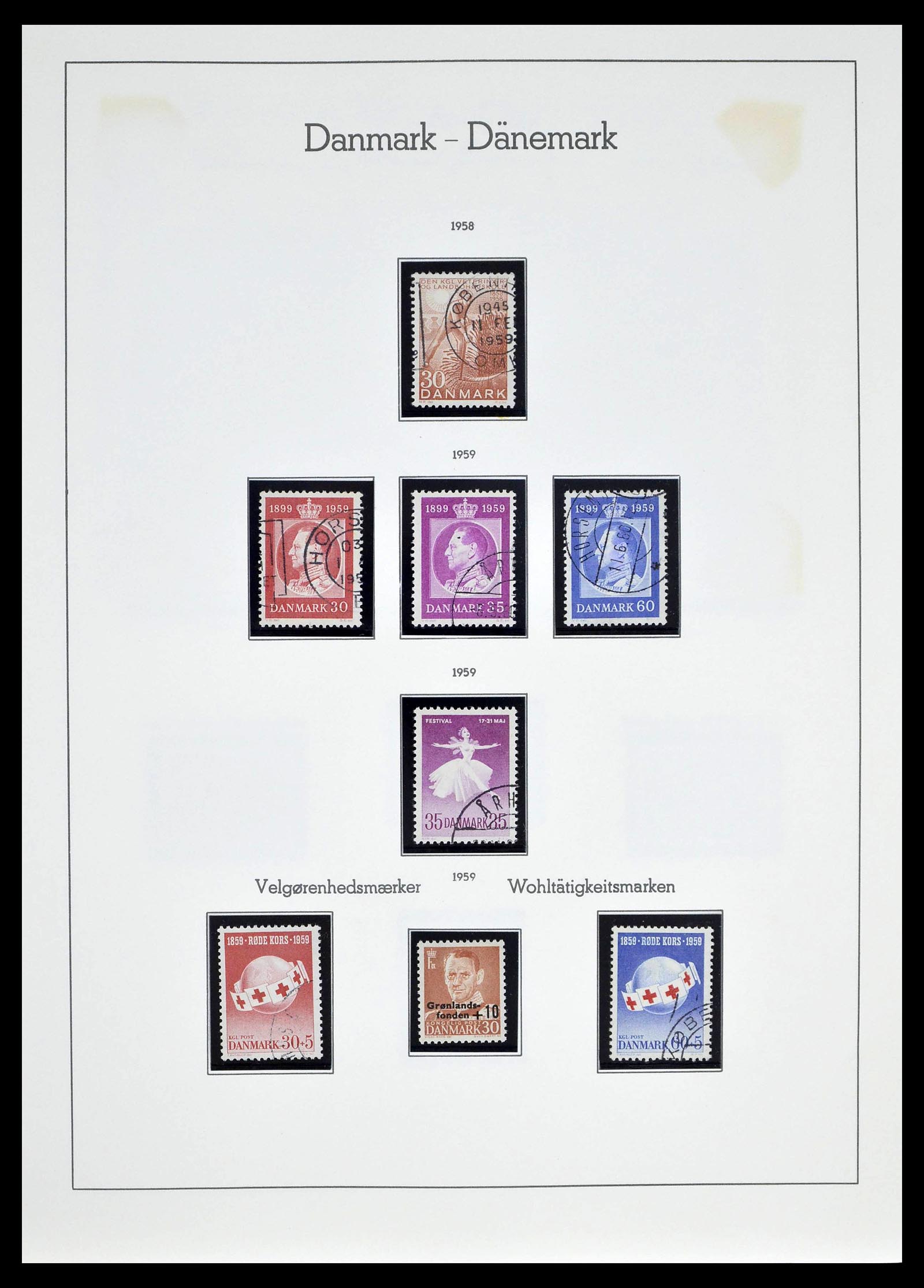 39394 0025 - Postzegelverzameling 39394 Denemarken 1851-1999.
