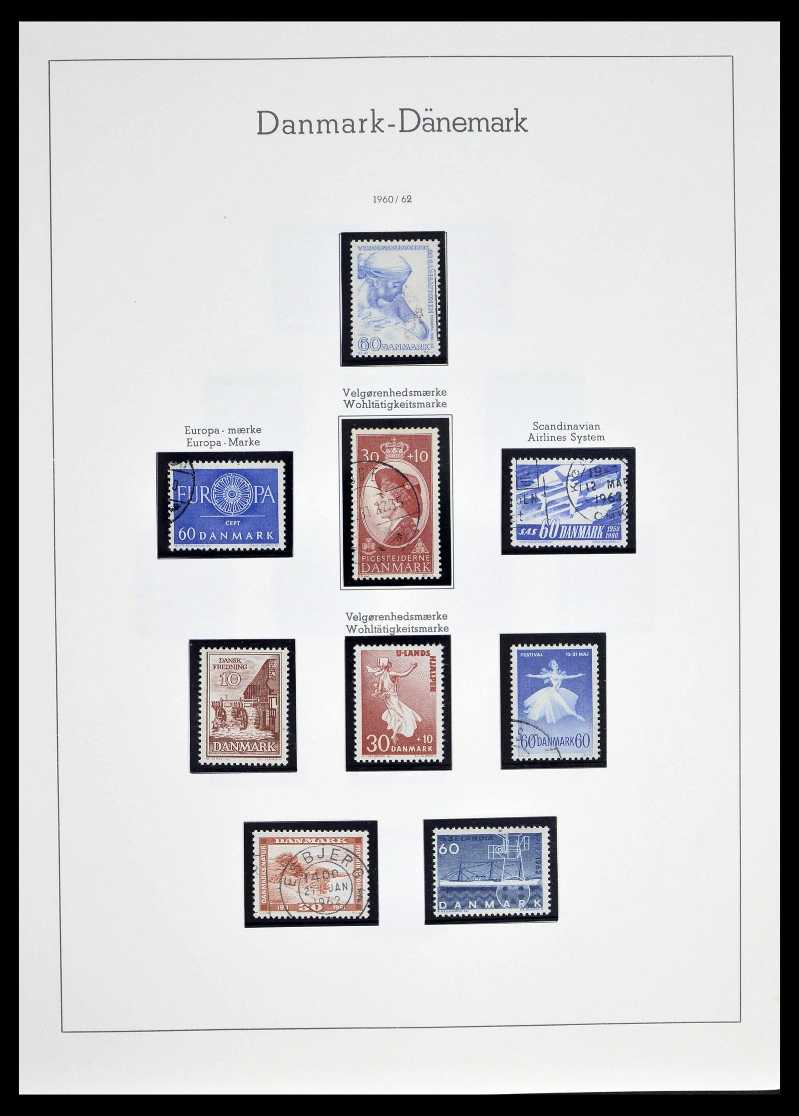 39394 0028 - Postzegelverzameling 39394 Denemarken 1851-1999.