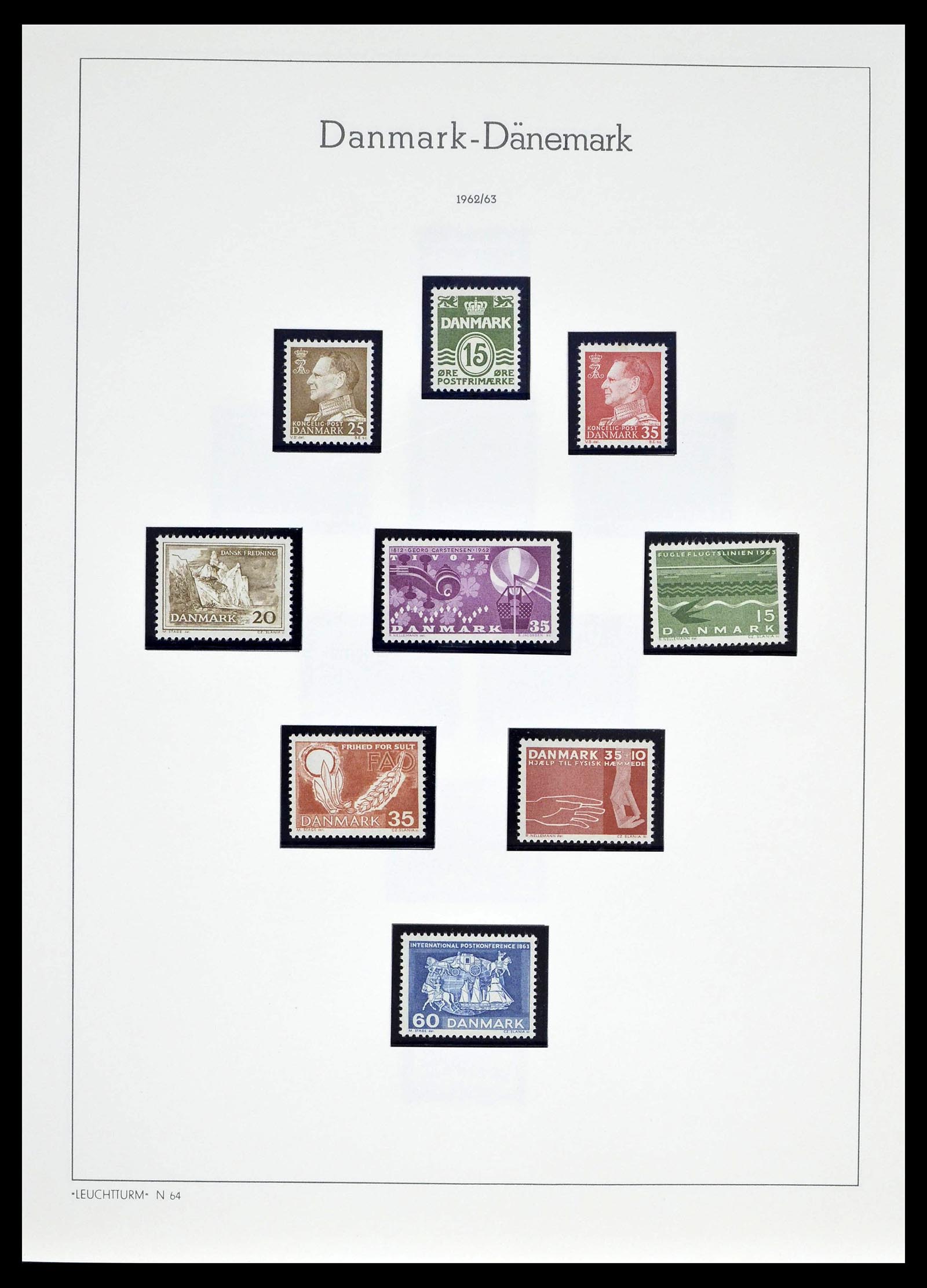 39394 0032 - Postzegelverzameling 39394 Denemarken 1851-1999.