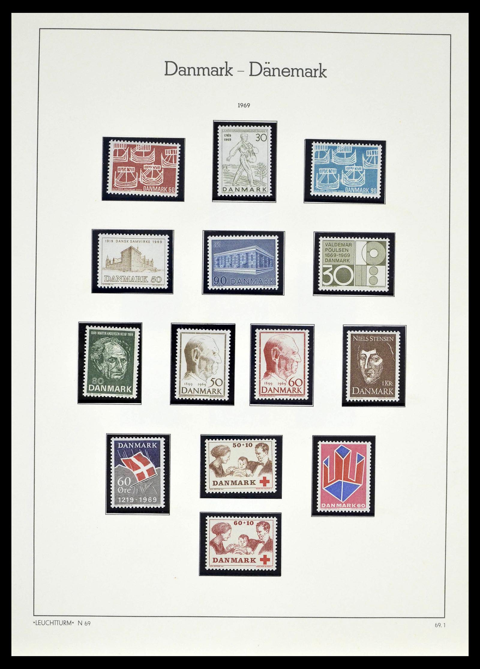 39394 0041 - Postzegelverzameling 39394 Denemarken 1851-1999.