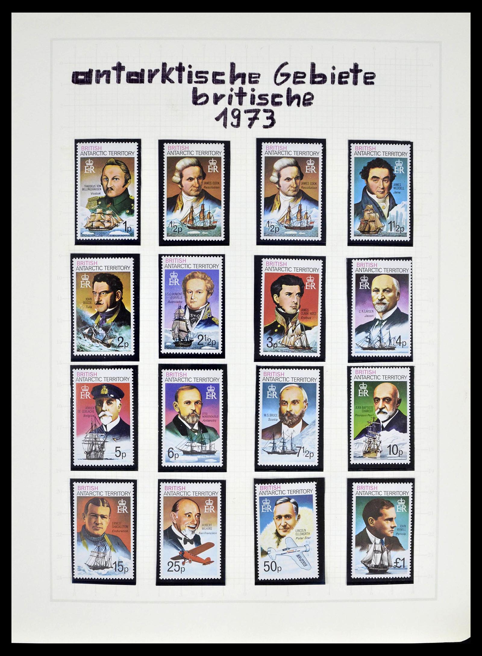39398 0034 - Stamp collection 39398 Antarctica 1908-1984.