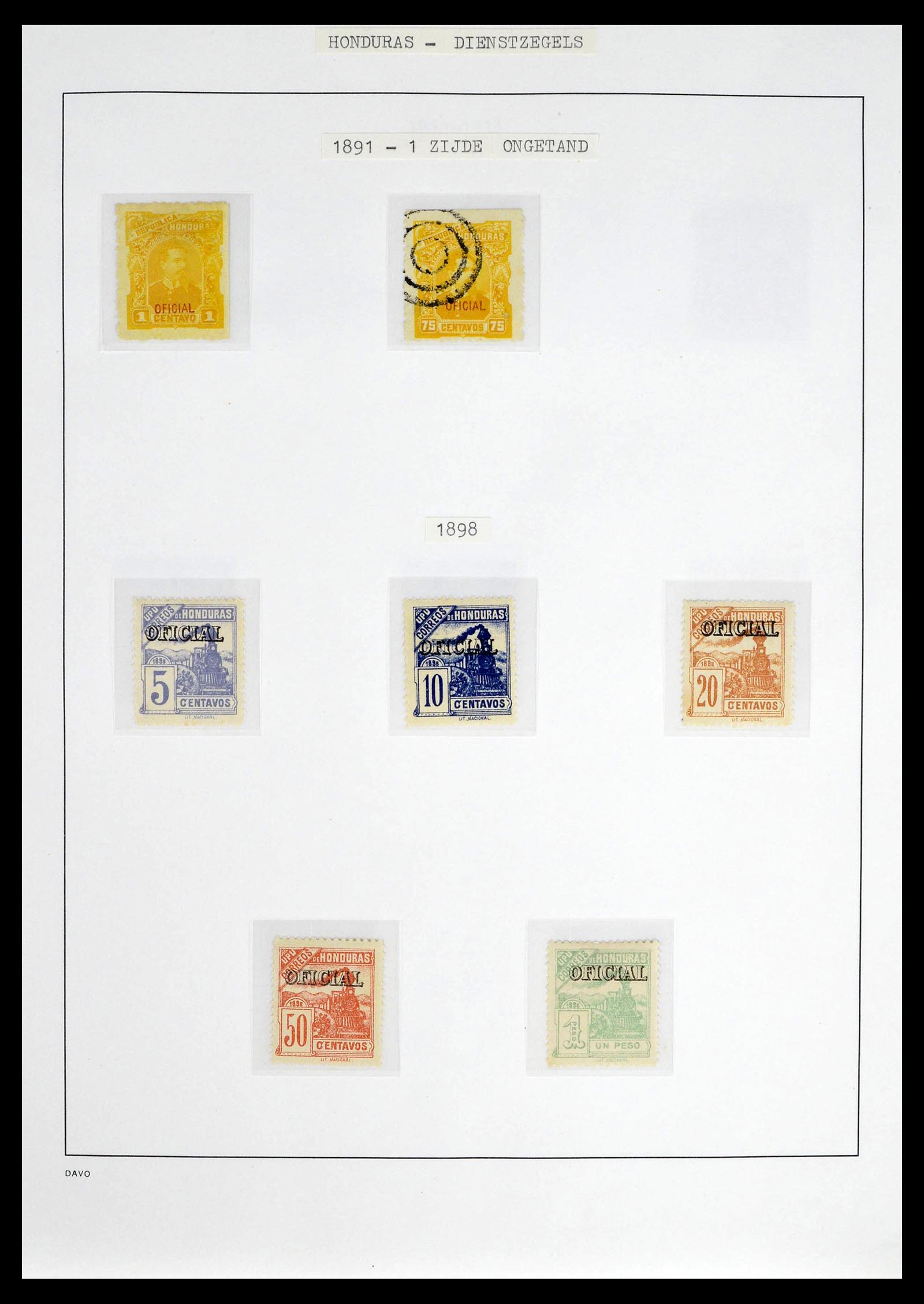 39404 0006 - Postzegelverzameling 39404 Honduras dienstzegels 1890-1974.