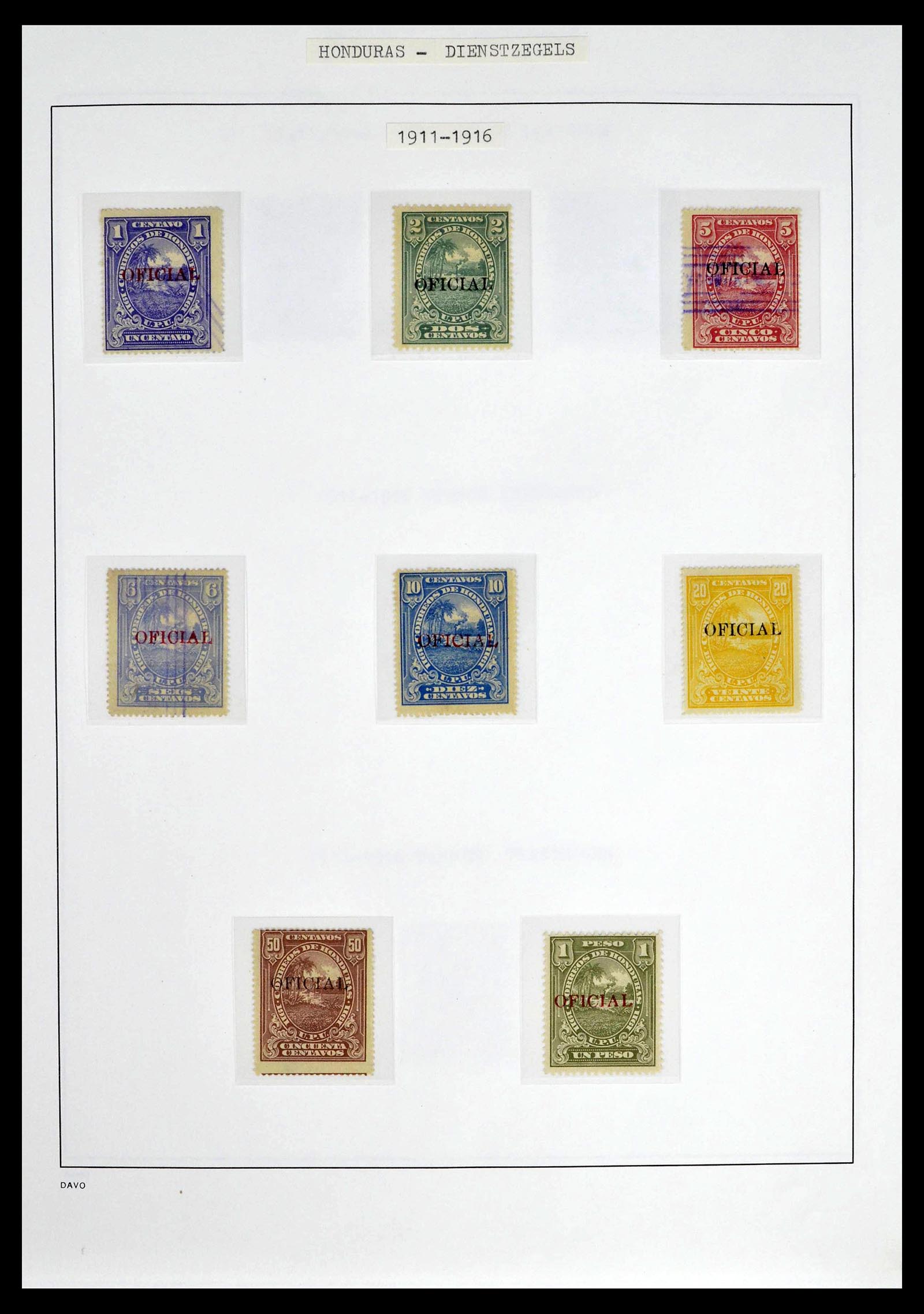 39404 0007 - Postzegelverzameling 39404 Honduras dienstzegels 1890-1974.