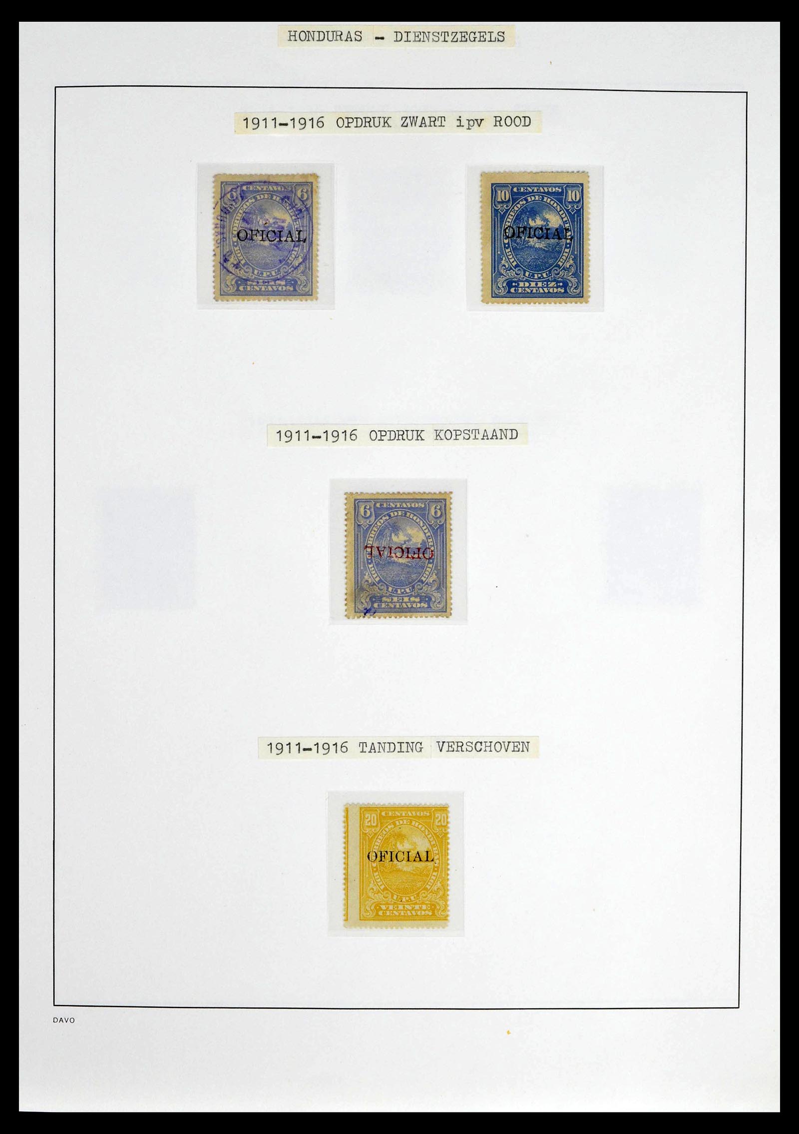 39404 0008 - Postzegelverzameling 39404 Honduras dienstzegels 1890-1974.