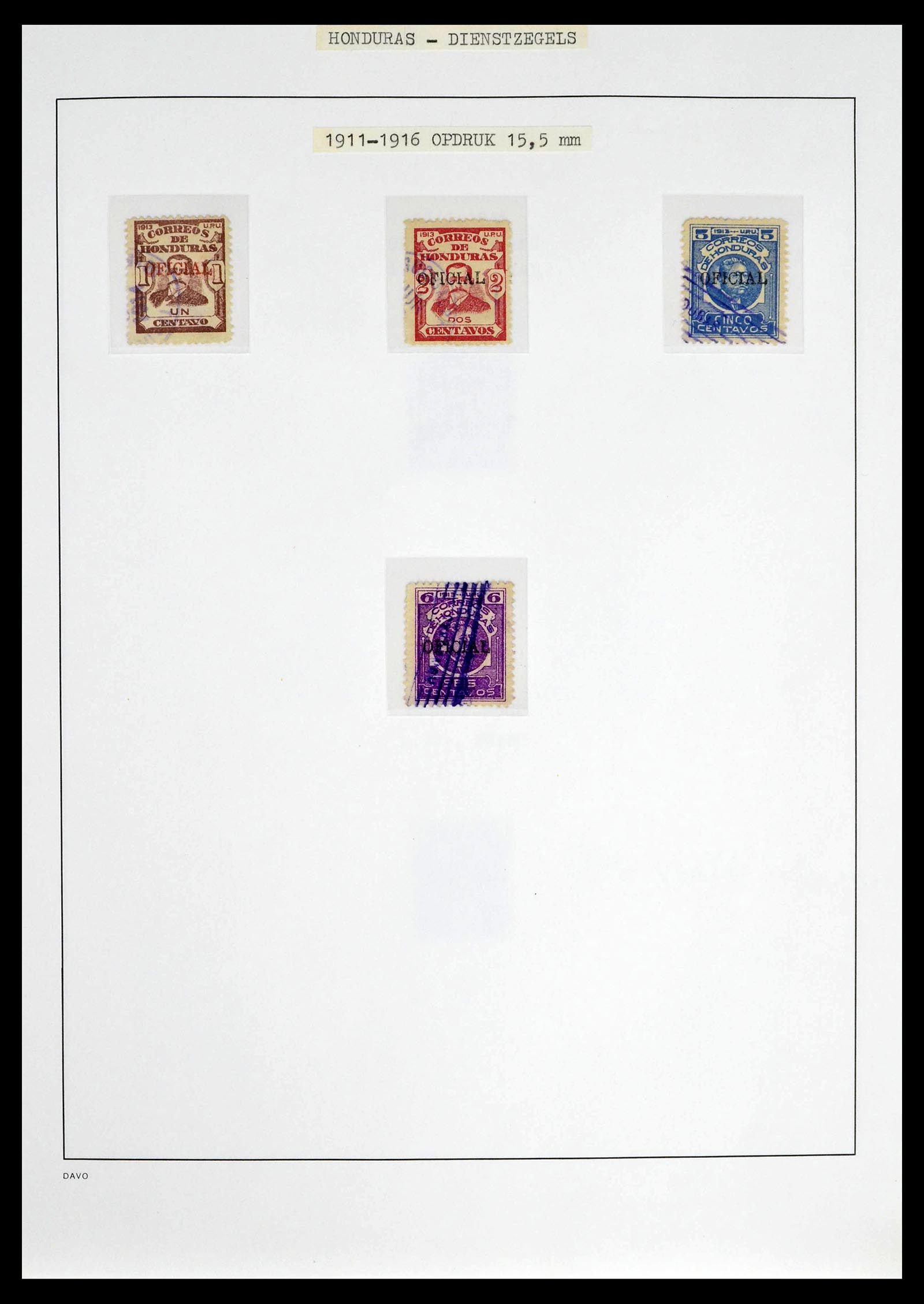 39404 0011 - Postzegelverzameling 39404 Honduras dienstzegels 1890-1974.