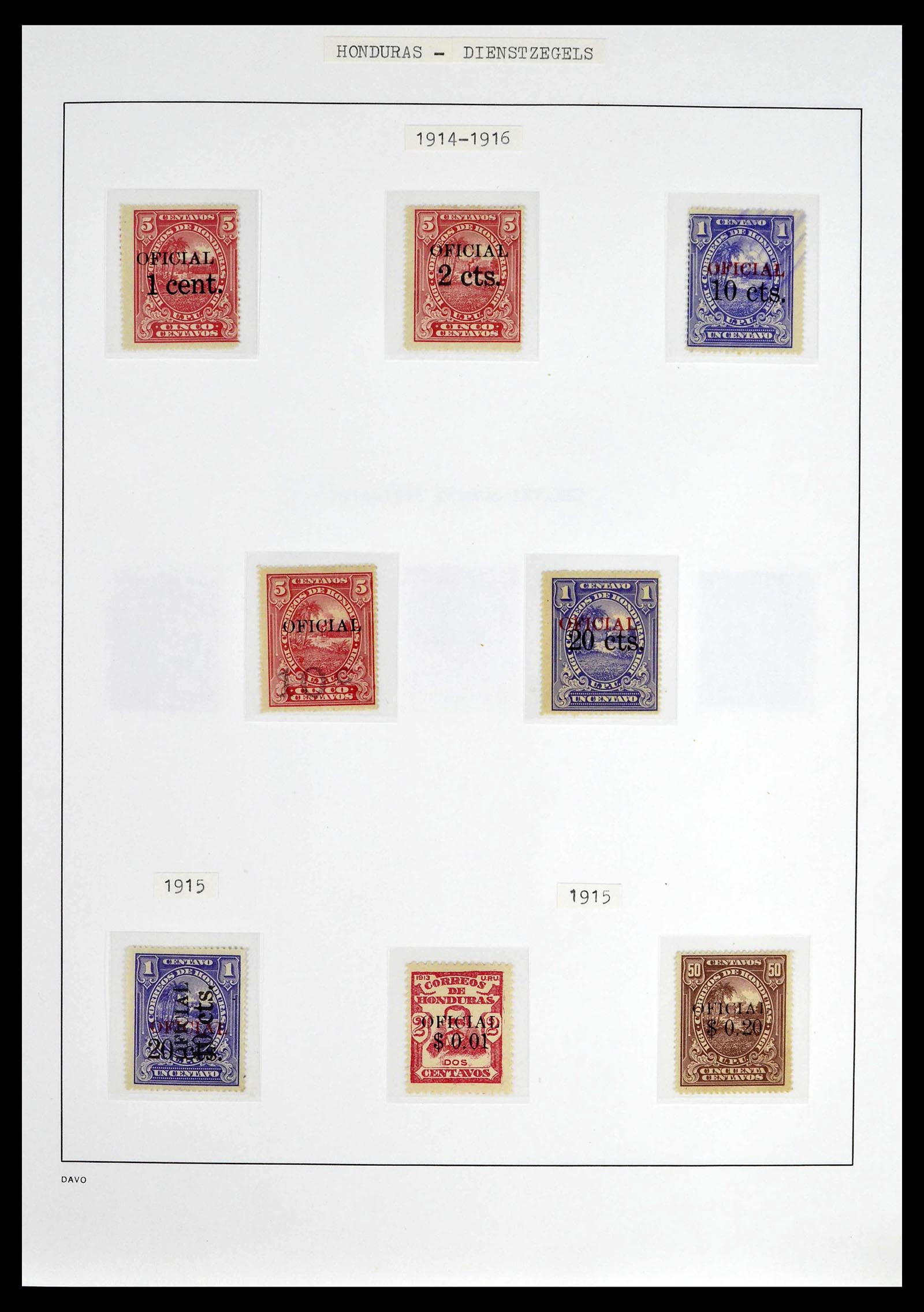 39404 0013 - Postzegelverzameling 39404 Honduras dienstzegels 1890-1974.