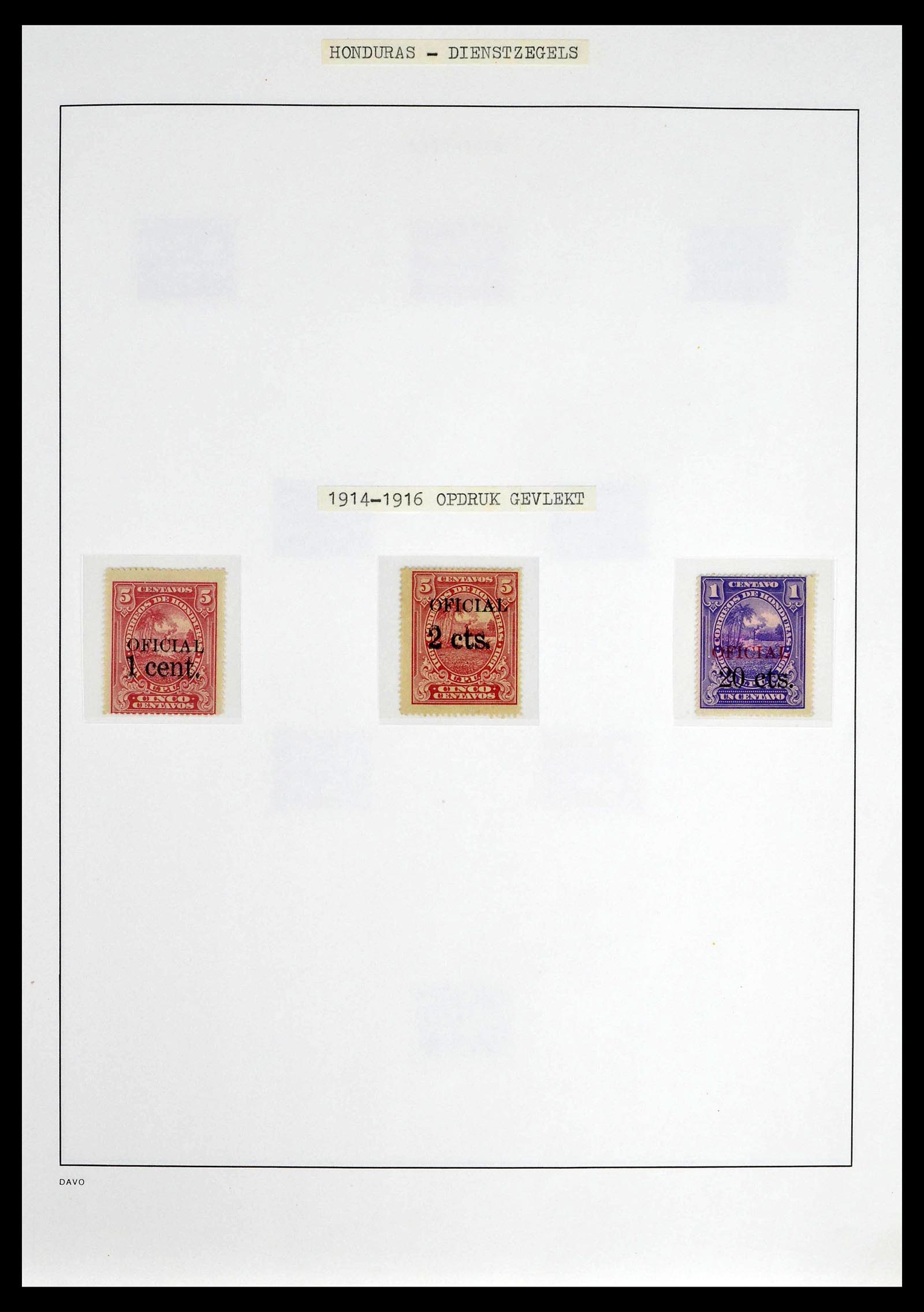 39404 0014 - Postzegelverzameling 39404 Honduras dienstzegels 1890-1974.
