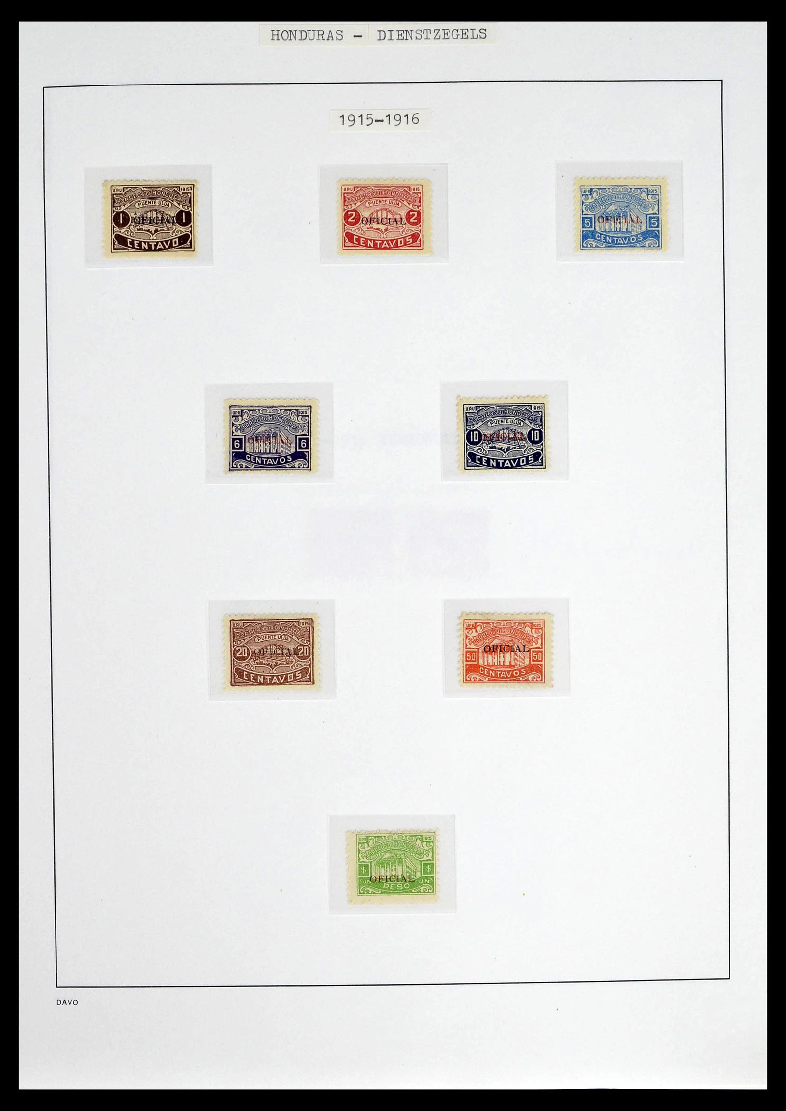 39404 0015 - Postzegelverzameling 39404 Honduras dienstzegels 1890-1974.