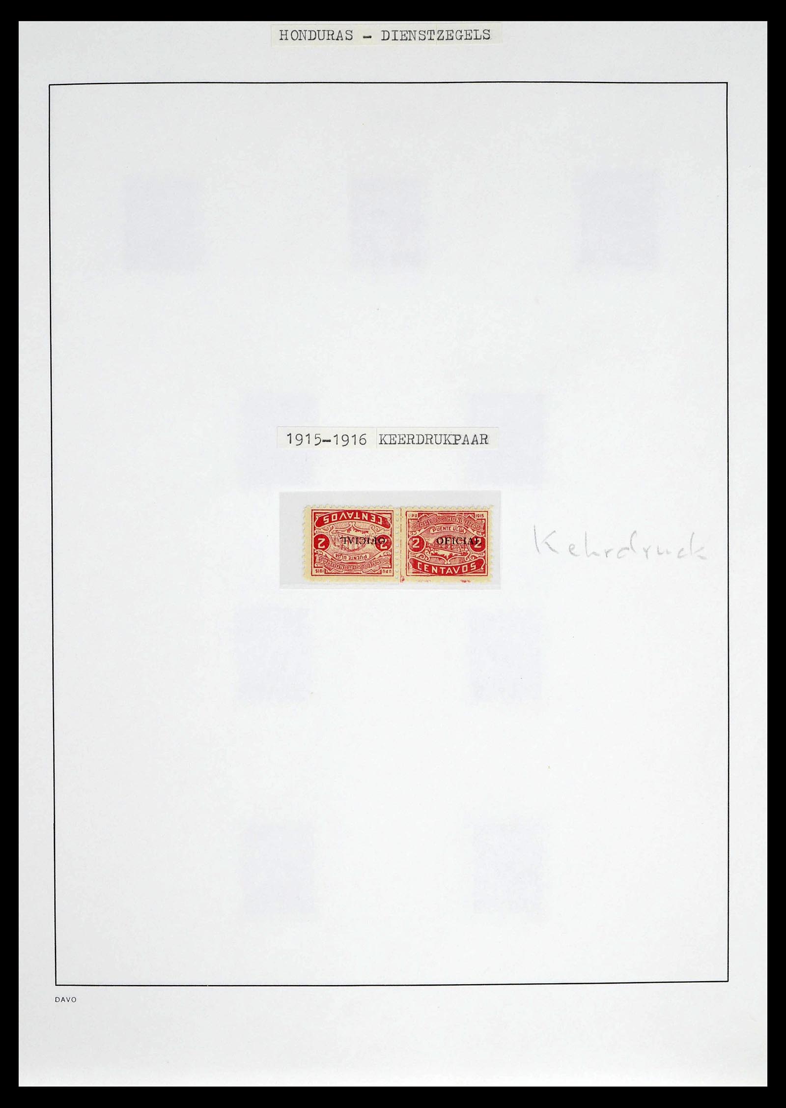 39404 0016 - Postzegelverzameling 39404 Honduras dienstzegels 1890-1974.