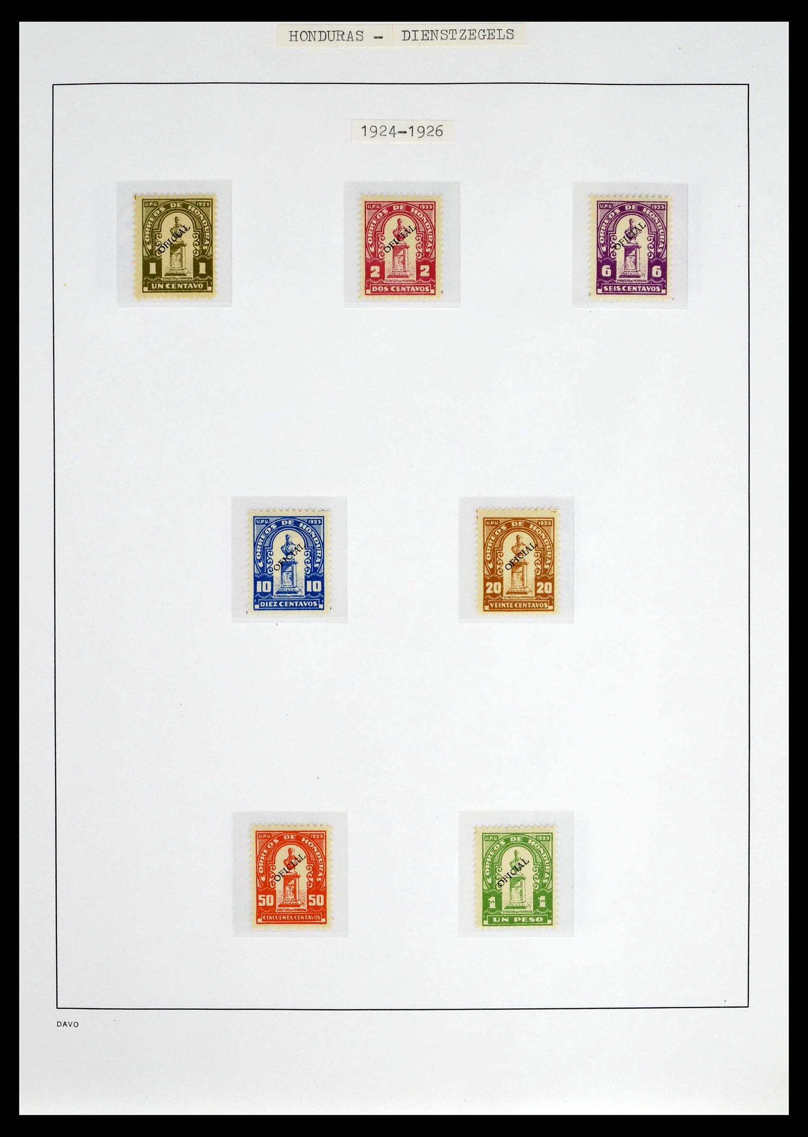 39404 0018 - Postzegelverzameling 39404 Honduras dienstzegels 1890-1974.