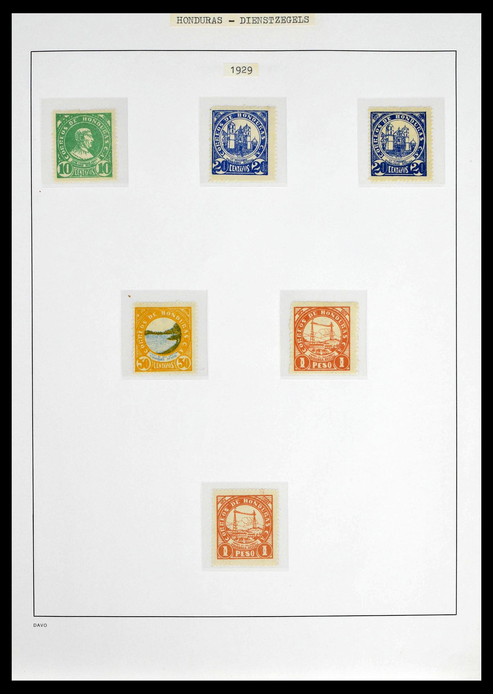 39404 0020 - Postzegelverzameling 39404 Honduras dienstzegels 1890-1974.