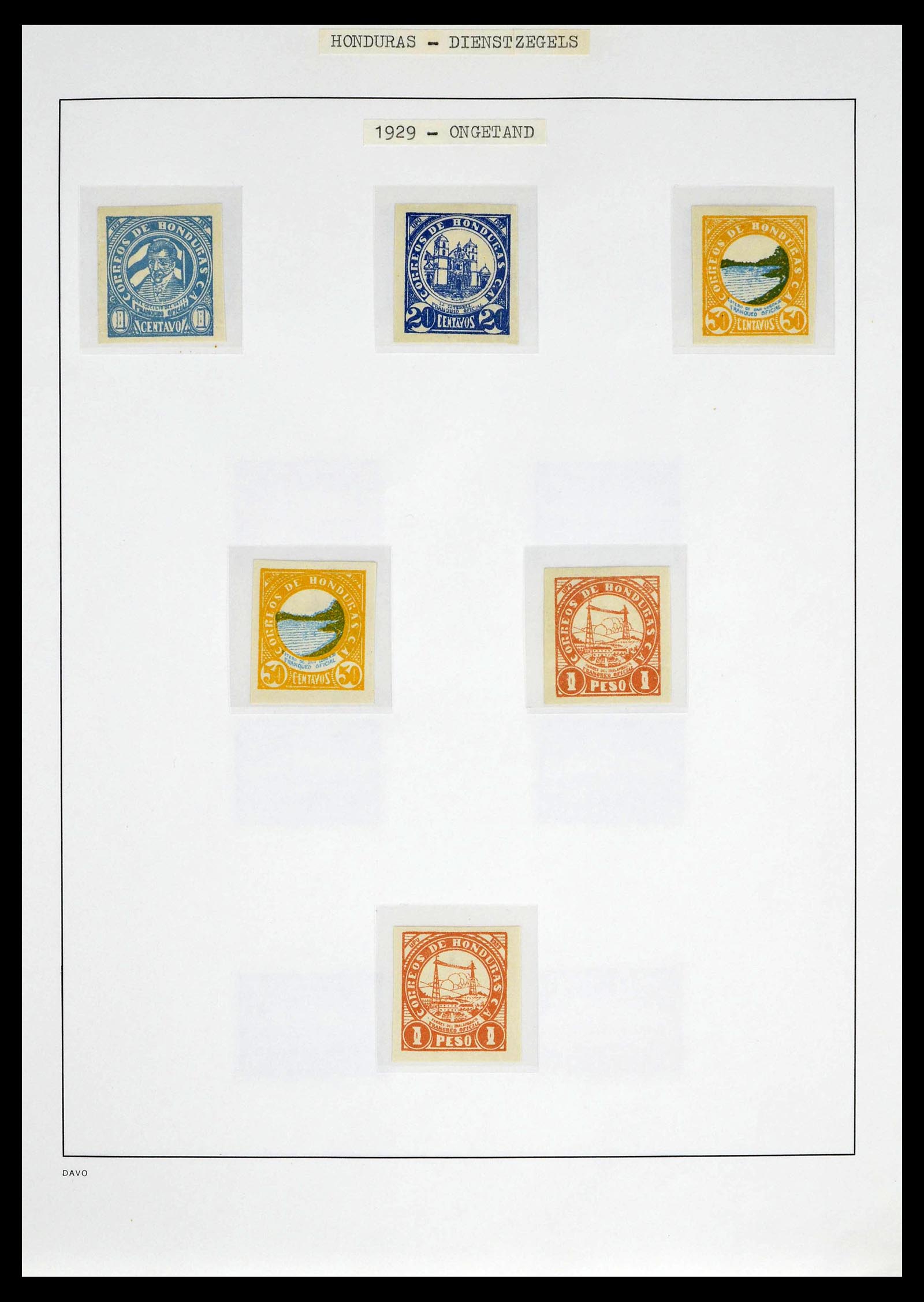 39404 0021 - Stamp collection 39404 Honduras service stamps 1890-1974.