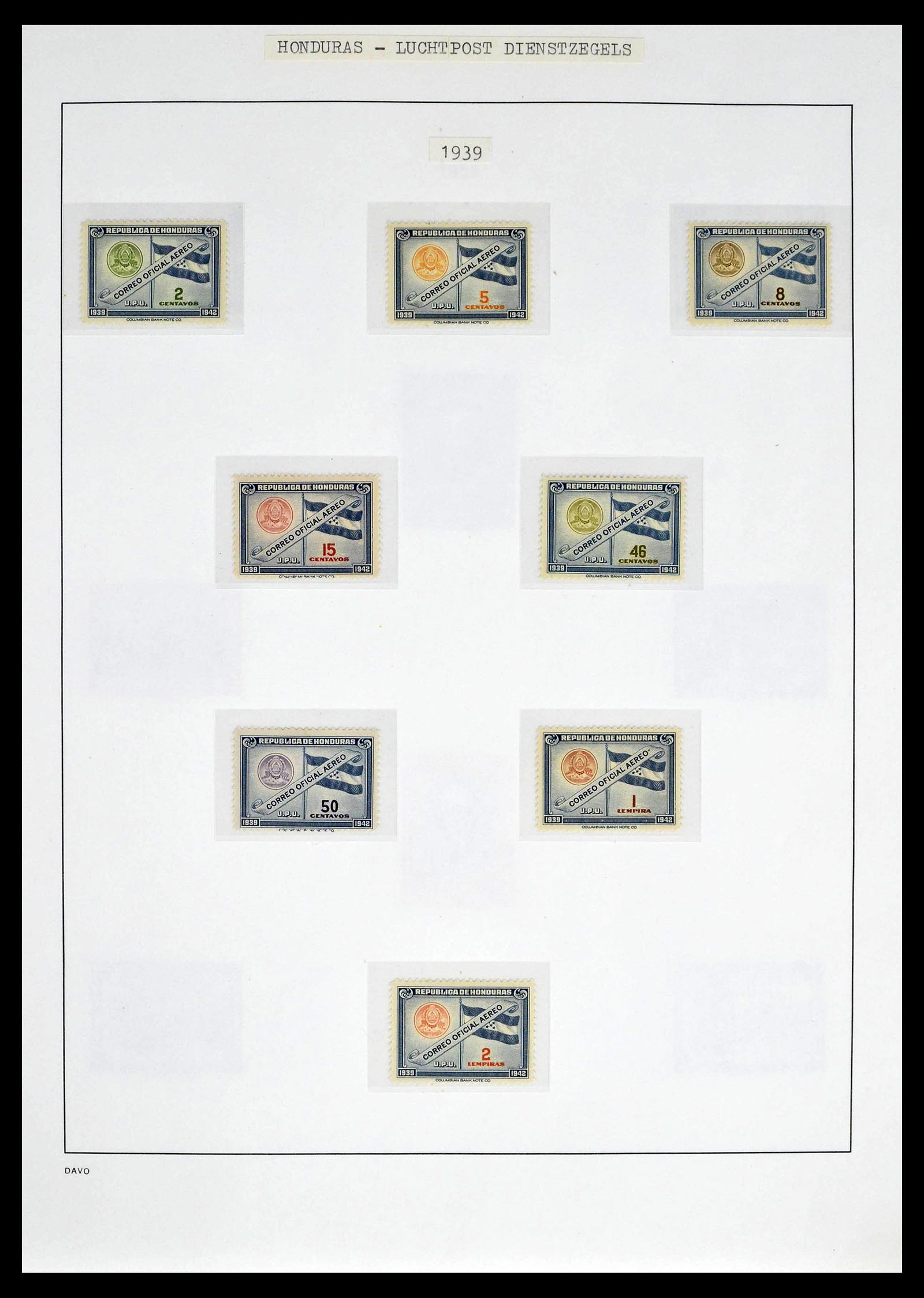 39404 0026 - Postzegelverzameling 39404 Honduras dienstzegels 1890-1974.