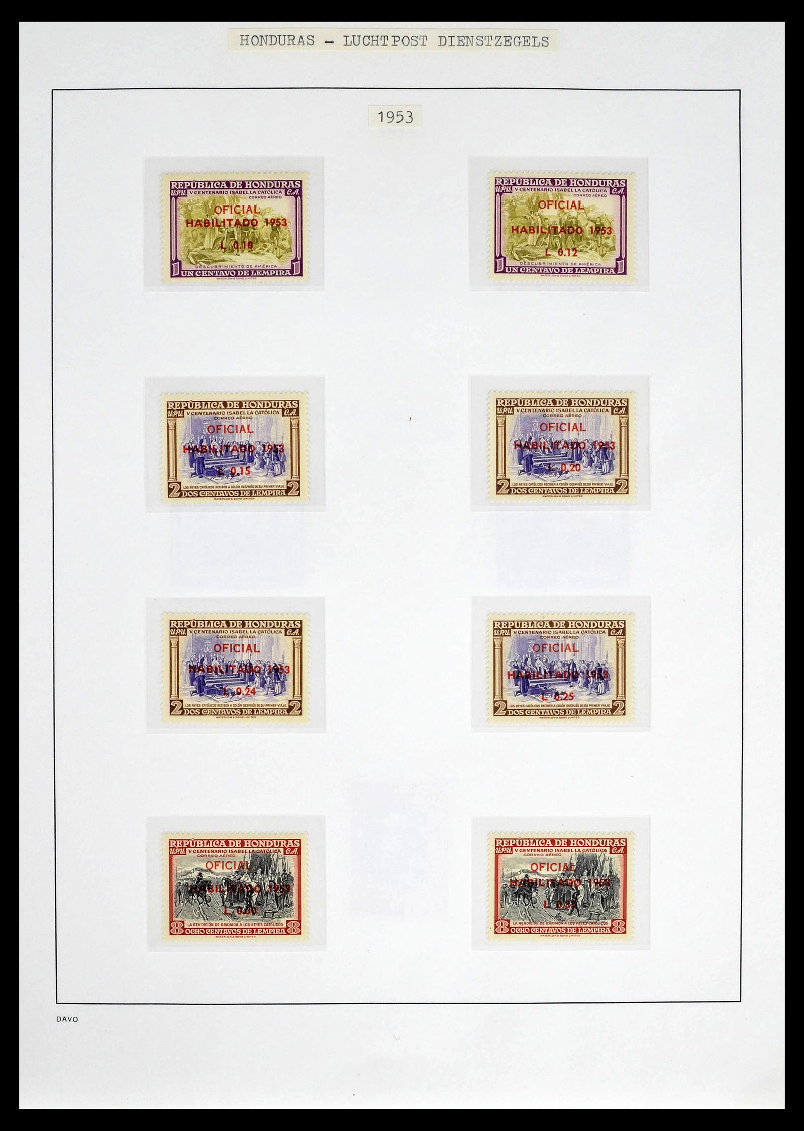 39404 0028 - Stamp collection 39404 Honduras service stamps 1890-1974.