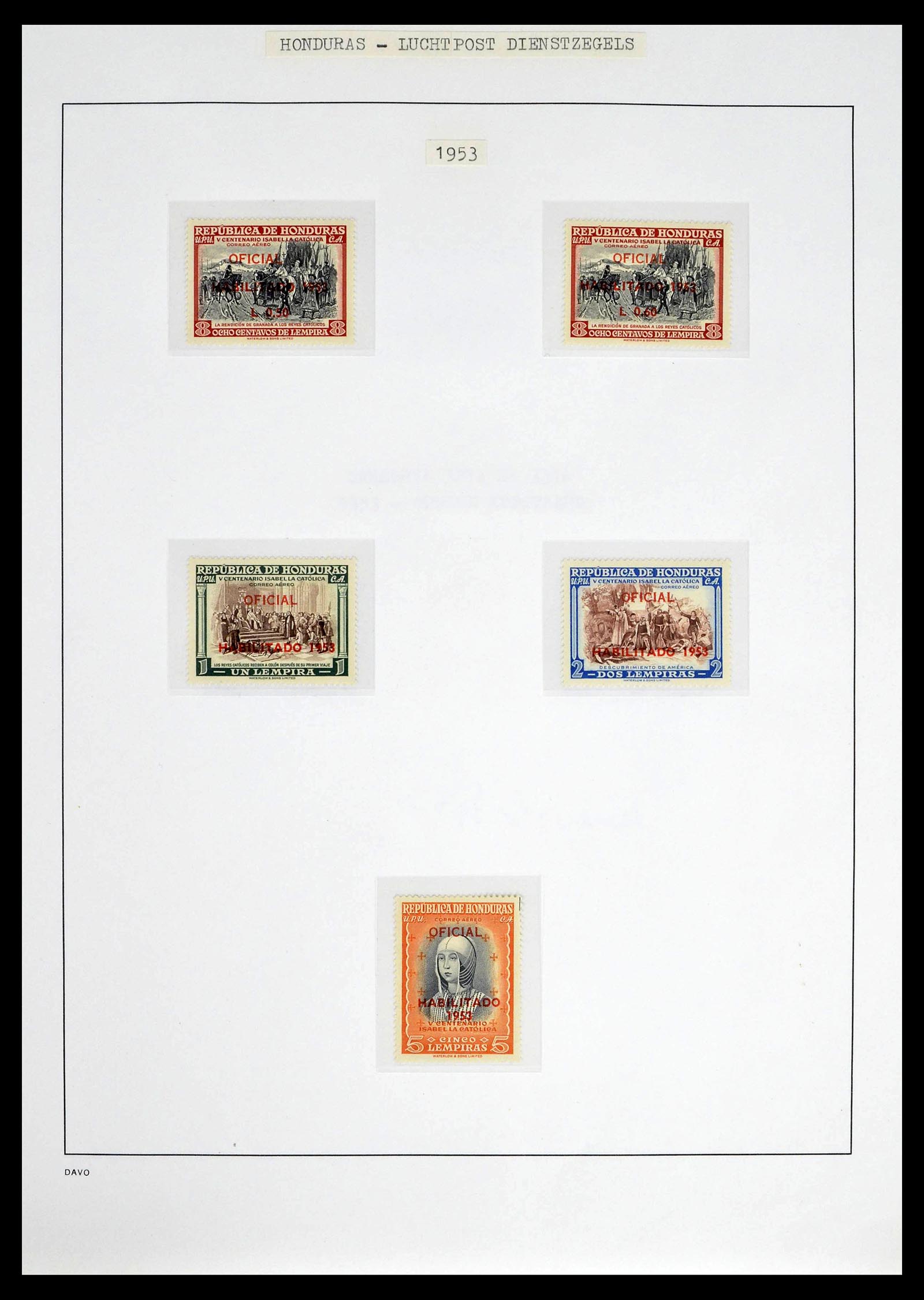 39404 0029 - Stamp collection 39404 Honduras service stamps 1890-1974.