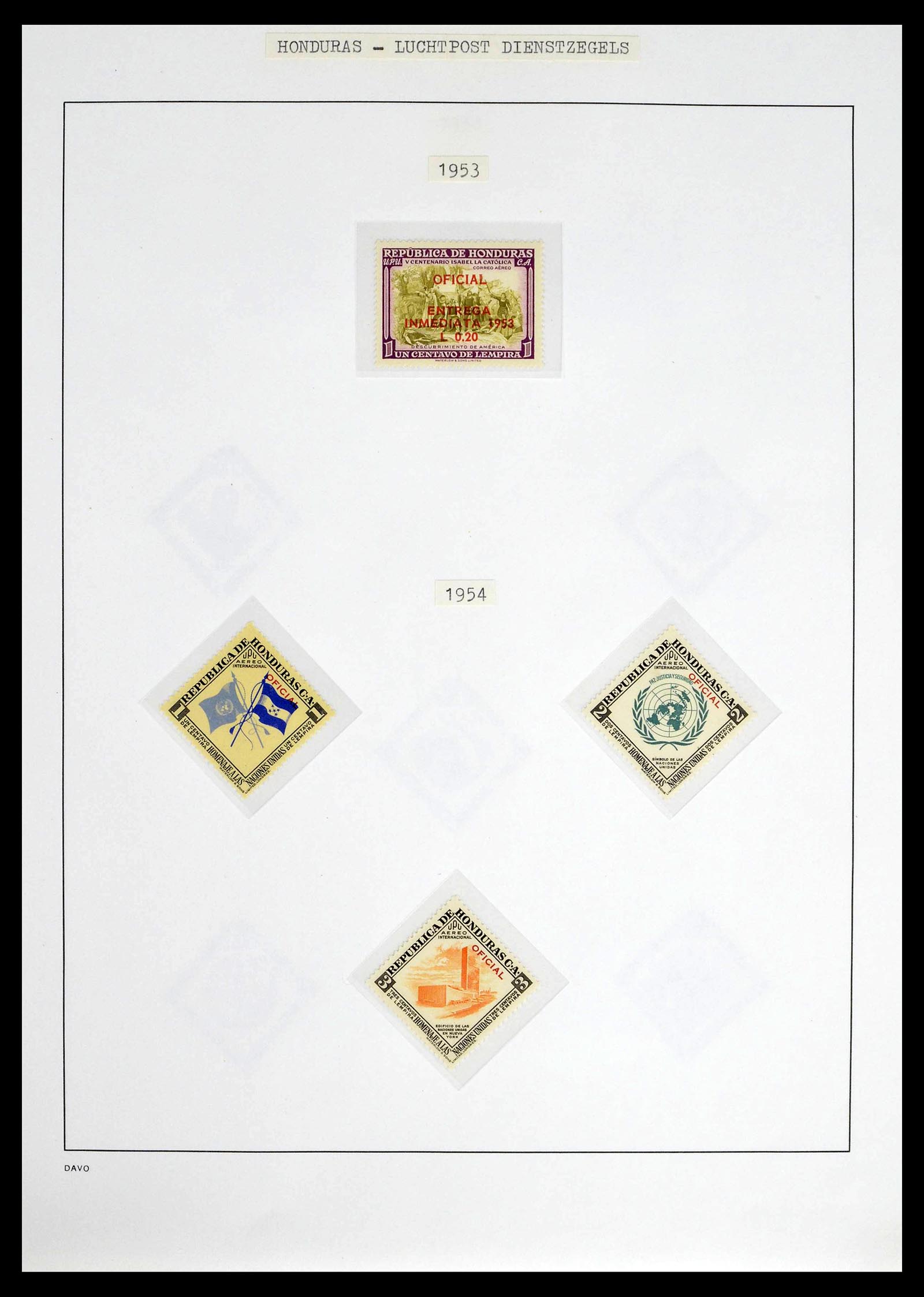 39404 0031 - Postzegelverzameling 39404 Honduras dienstzegels 1890-1974.