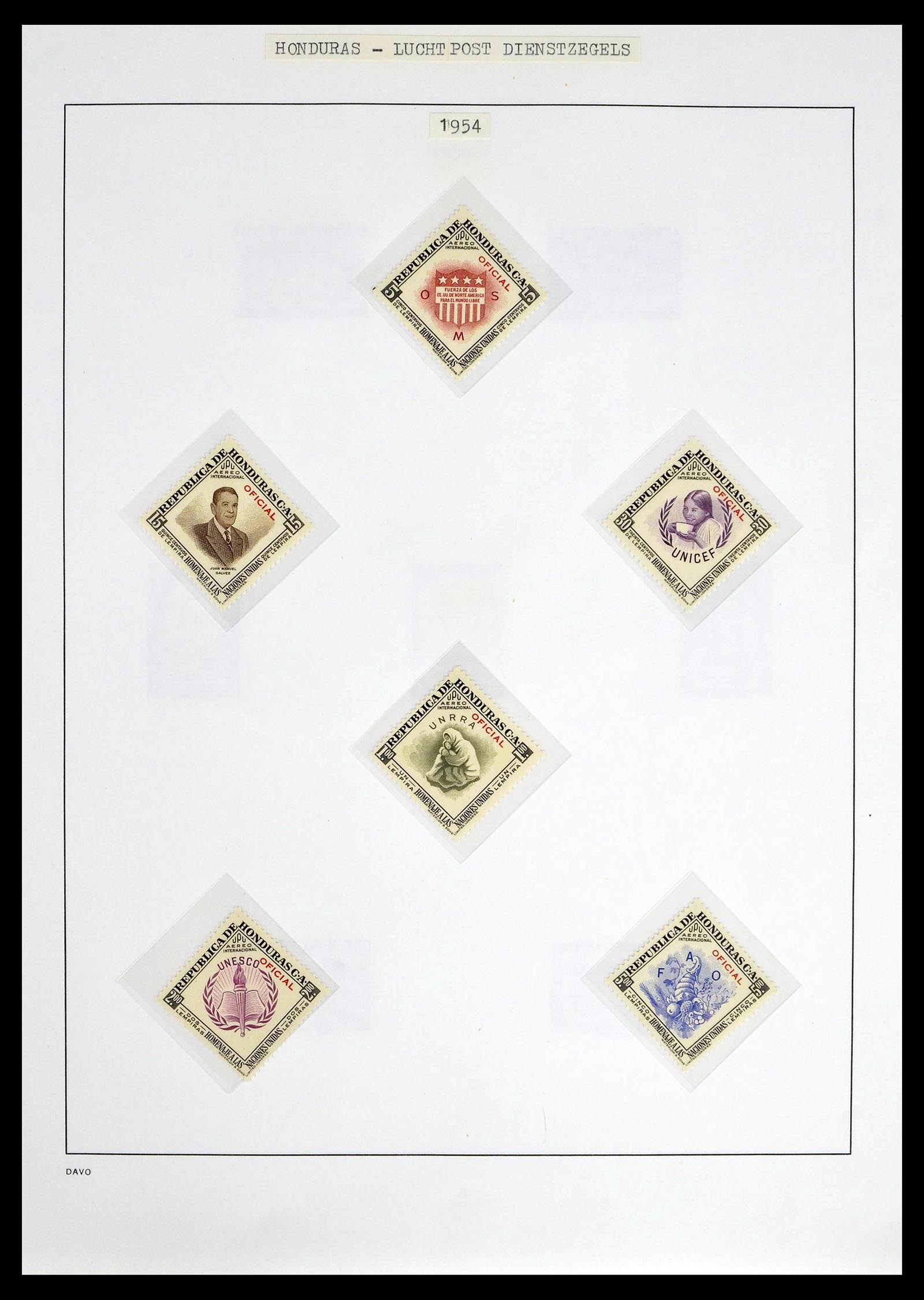 39404 0032 - Postzegelverzameling 39404 Honduras dienstzegels 1890-1974.