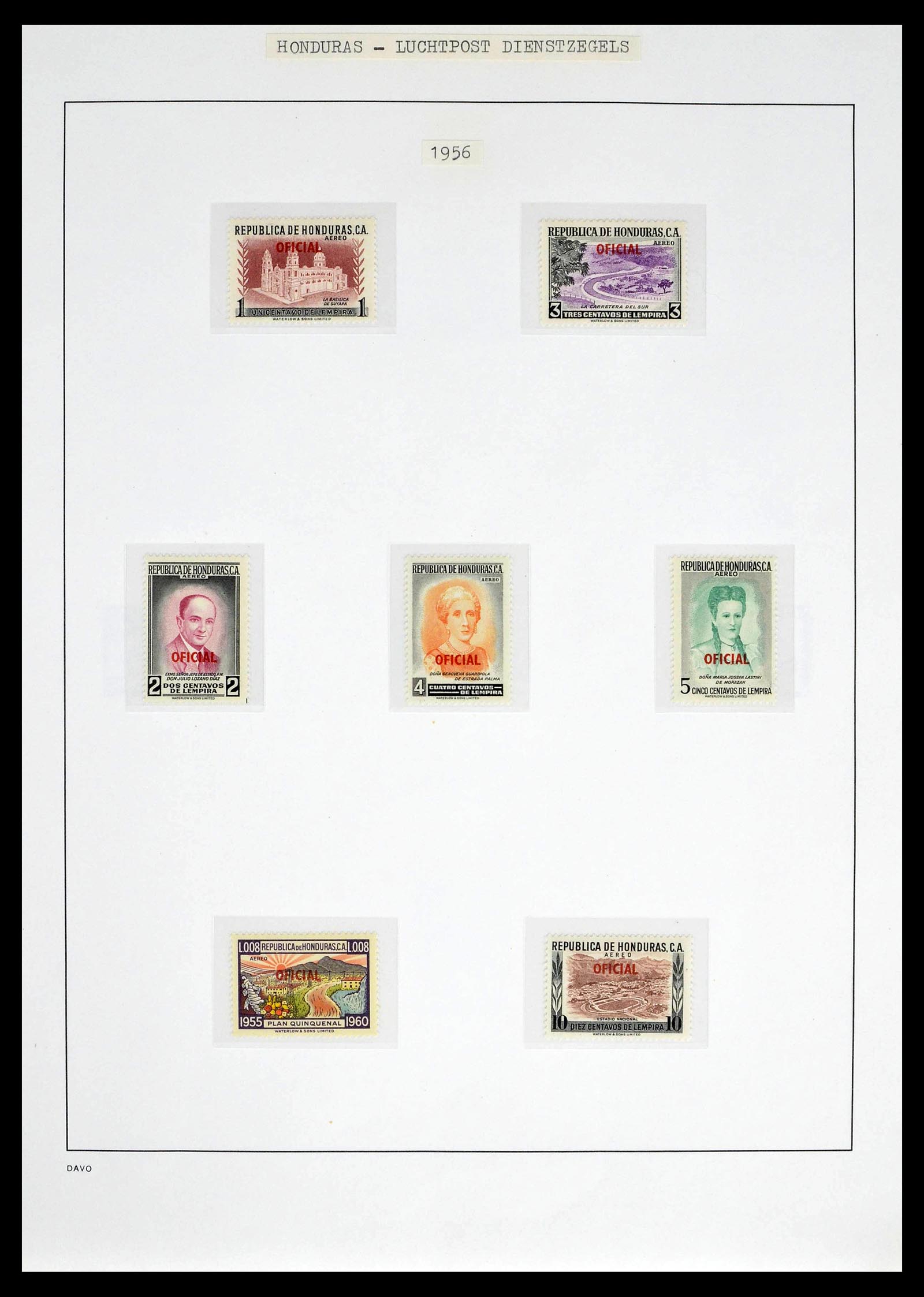 39404 0033 - Postzegelverzameling 39404 Honduras dienstzegels 1890-1974.
