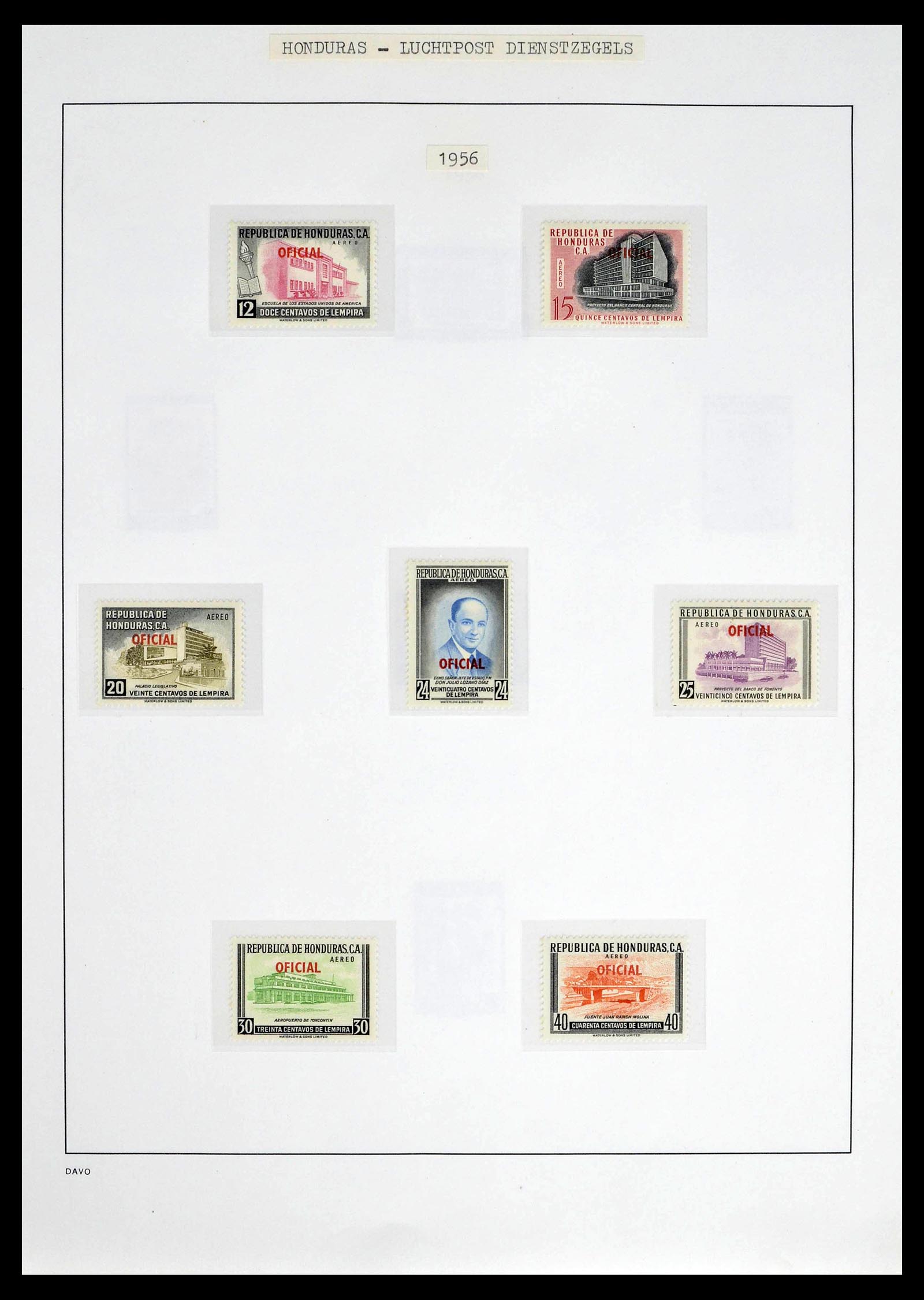 39404 0034 - Postzegelverzameling 39404 Honduras dienstzegels 1890-1974.