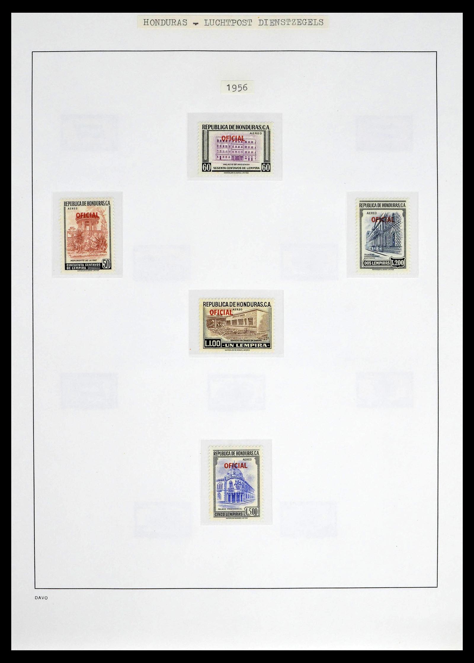 39404 0035 - Postzegelverzameling 39404 Honduras dienstzegels 1890-1974.