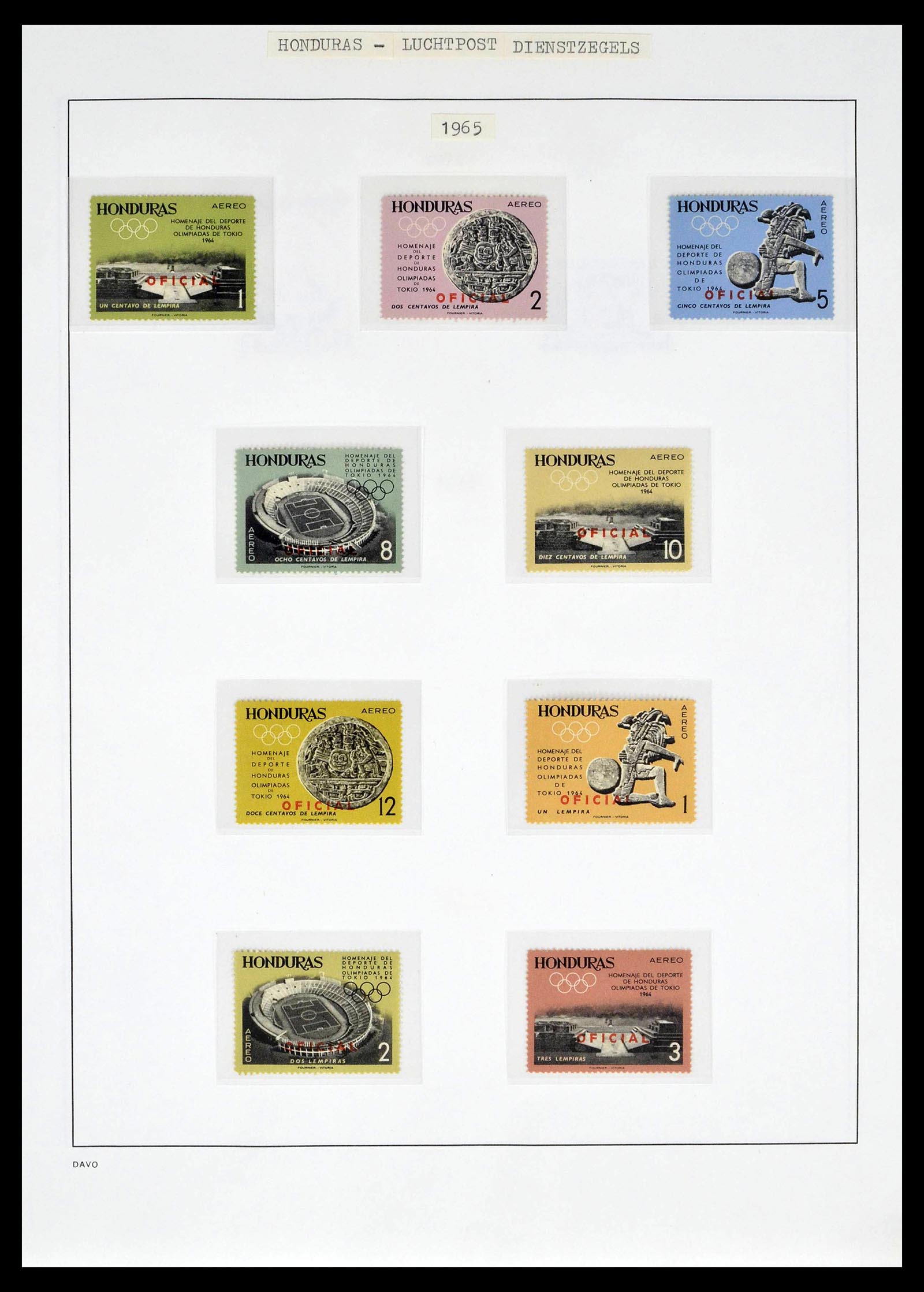 39404 0042 - Stamp collection 39404 Honduras service stamps 1890-1974.