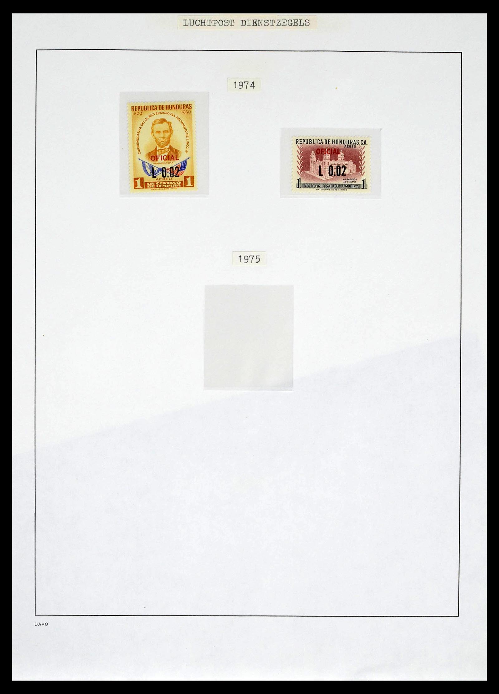 39404 0043 - Postzegelverzameling 39404 Honduras dienstzegels 1890-1974.