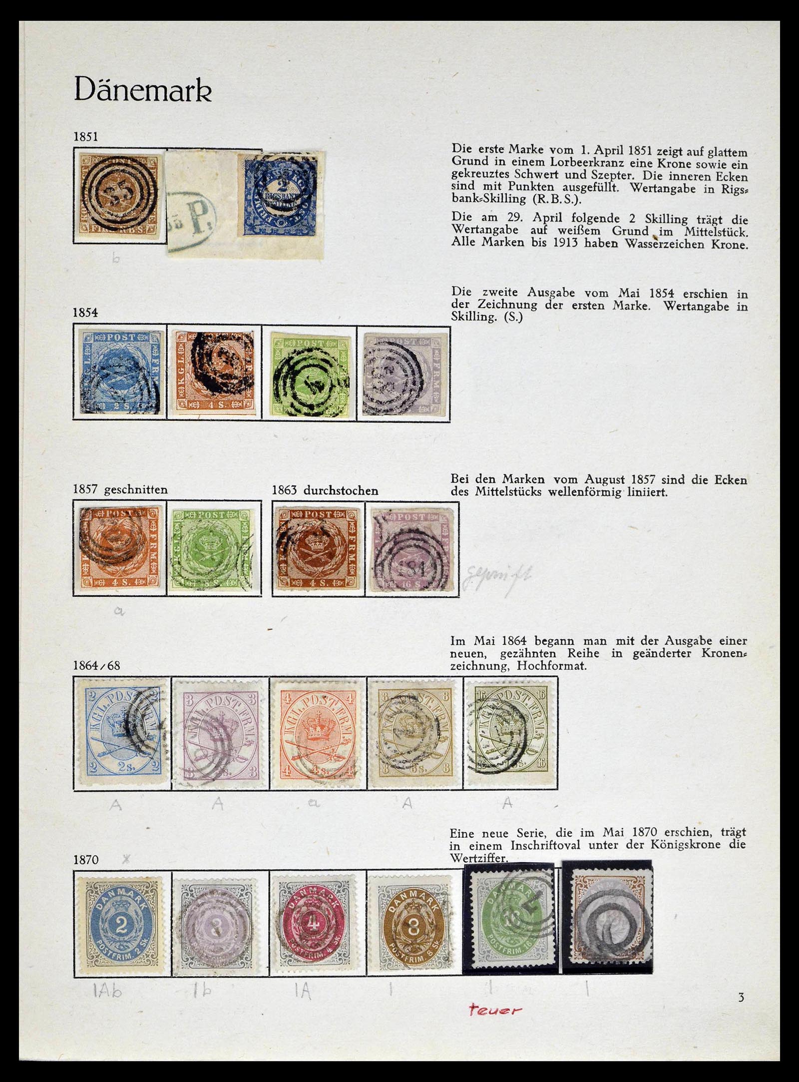 39407 0001 - Postzegelverzameling 39407 Denemarken 1851-1969.