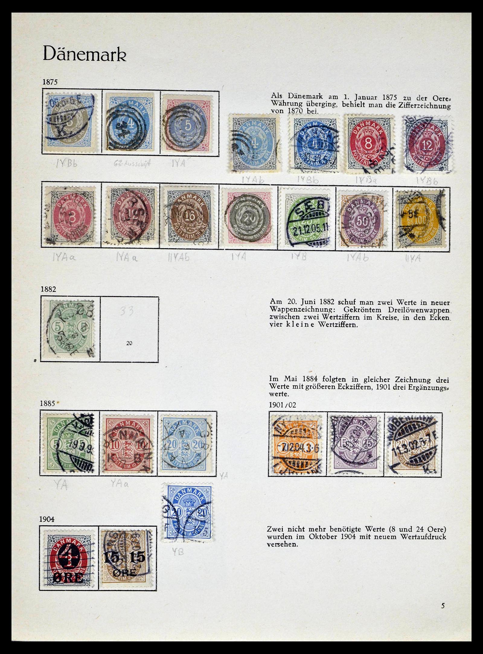 39407 0002 - Postzegelverzameling 39407 Denemarken 1851-1969.